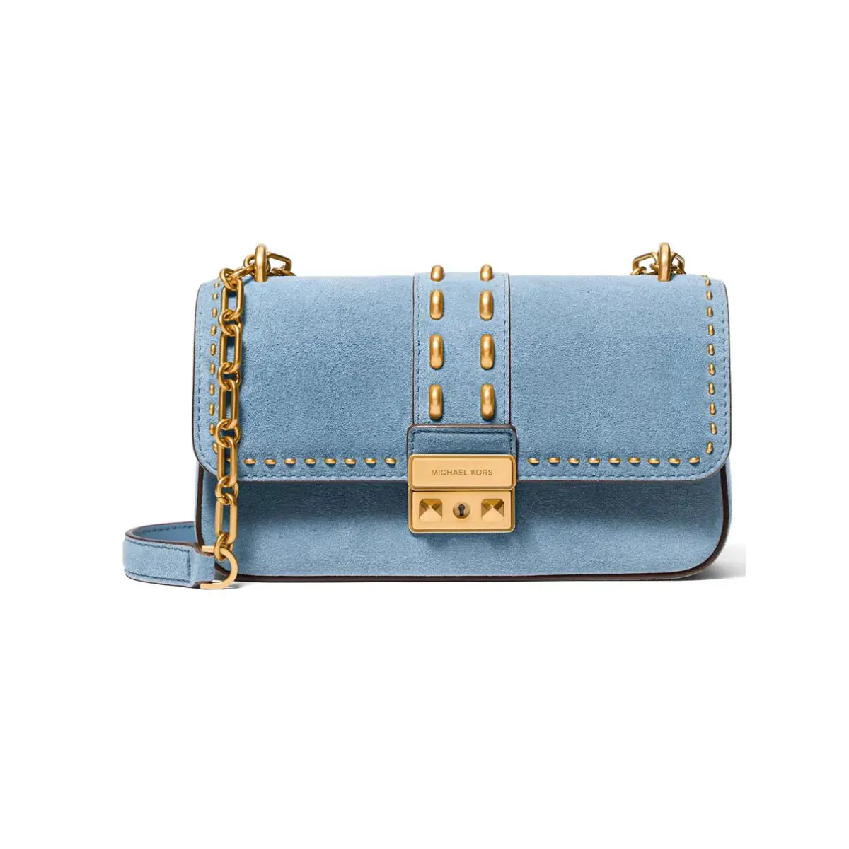 Michael Kors Tribeca Small Convertible Chain Shoulder Bag Chambray