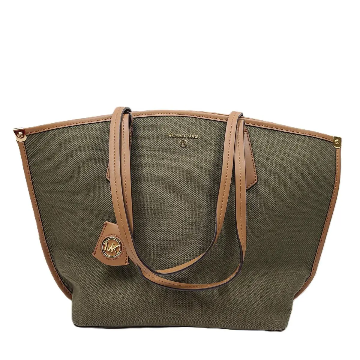 Michael Kors Jane Large Cotton Canvas Tote Bag 30H1GJBT3C Handbag Olive
