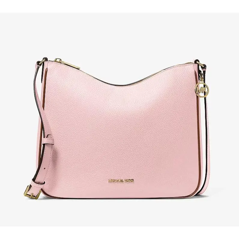 Michael Kors Nayla Medium Messenger Crossbody Bag Pebble Leather Powder Blush
