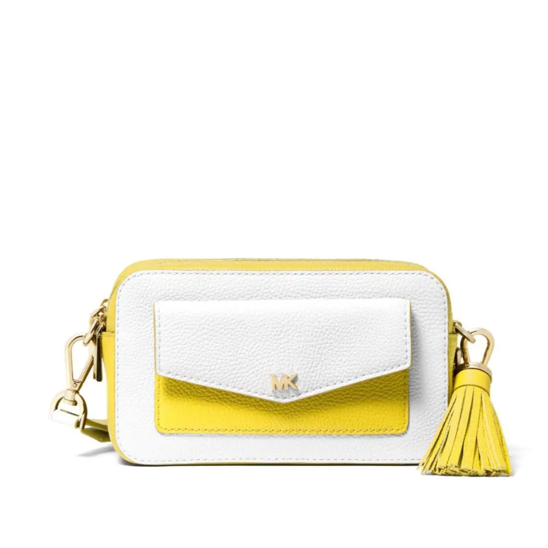 Michael Kors Small Two-tone Leather Camera Bag Optic White 32S9GF5C5T