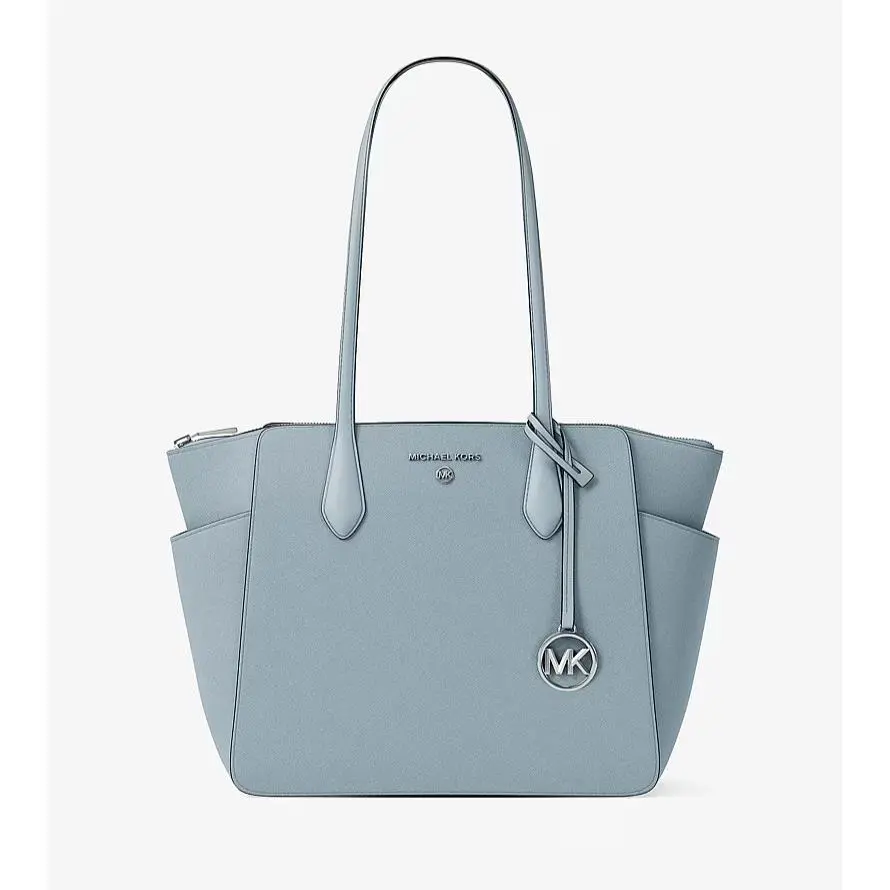 Michael Kors Marilyn Medium Signature Tote Bag Purse Pale Ocean