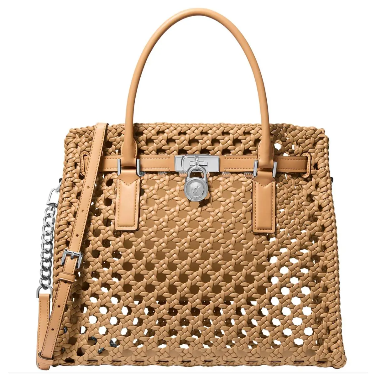 Michael Kors Hamilton Modern Large Tote Handbag Peanut - Exterior: Peanut