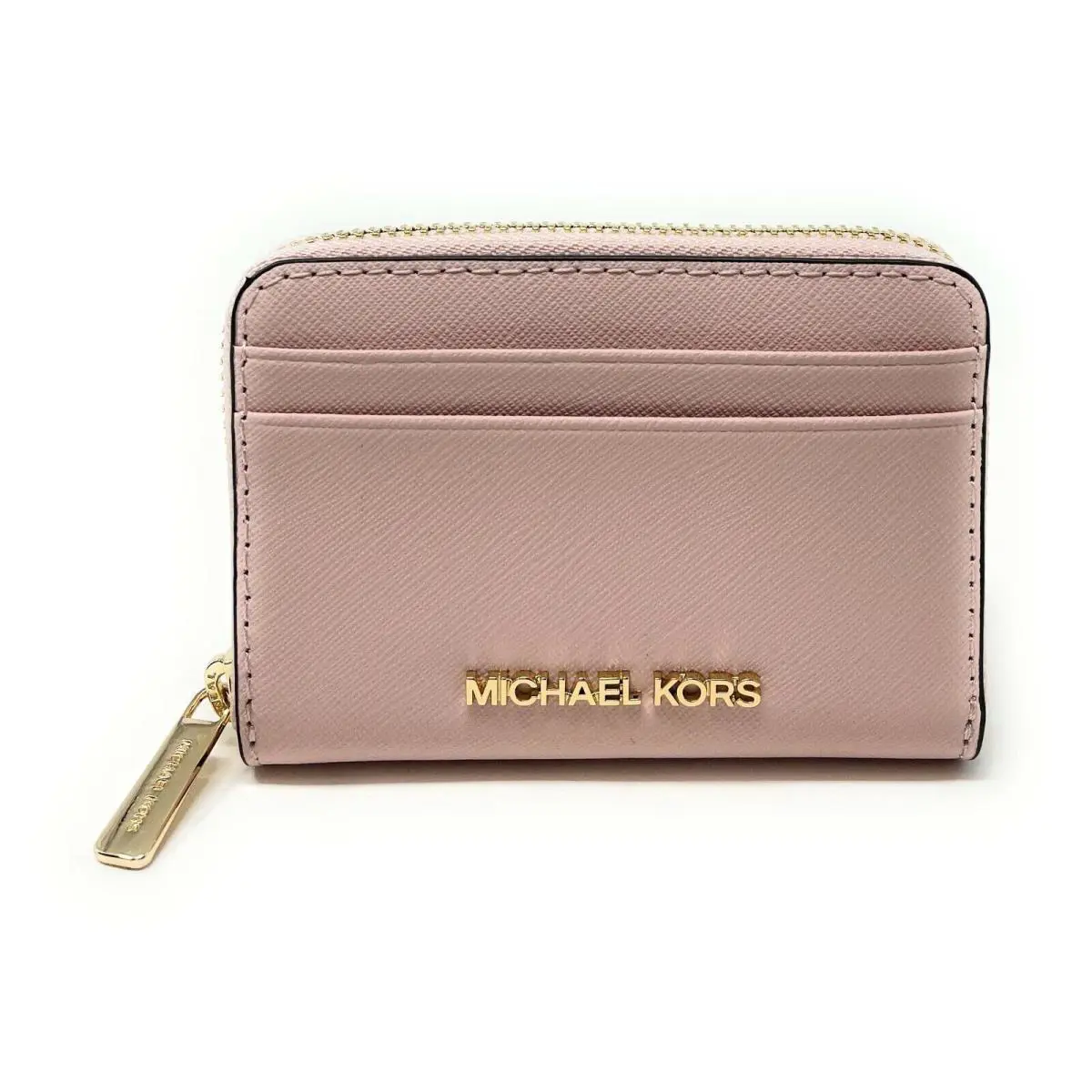 Michael Kors Jet Set Travel Medium Zip Around Card Case Wallet Powder Blush