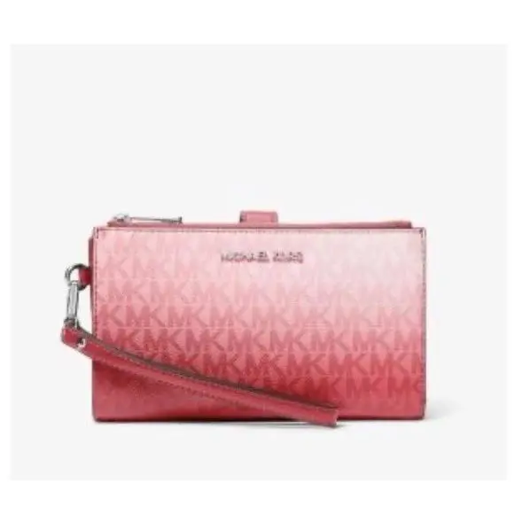 Michael Kors Jet Set Ombré Large Double Zip Signature Logo Wristlet