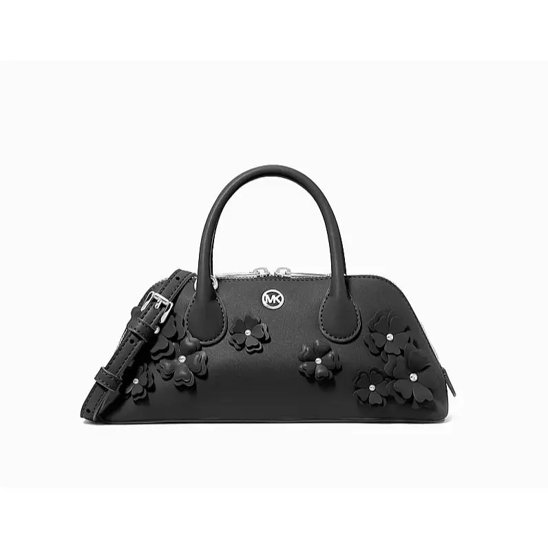 Michael Kors Petra Small Floral Embellished Crossbody Bag Black