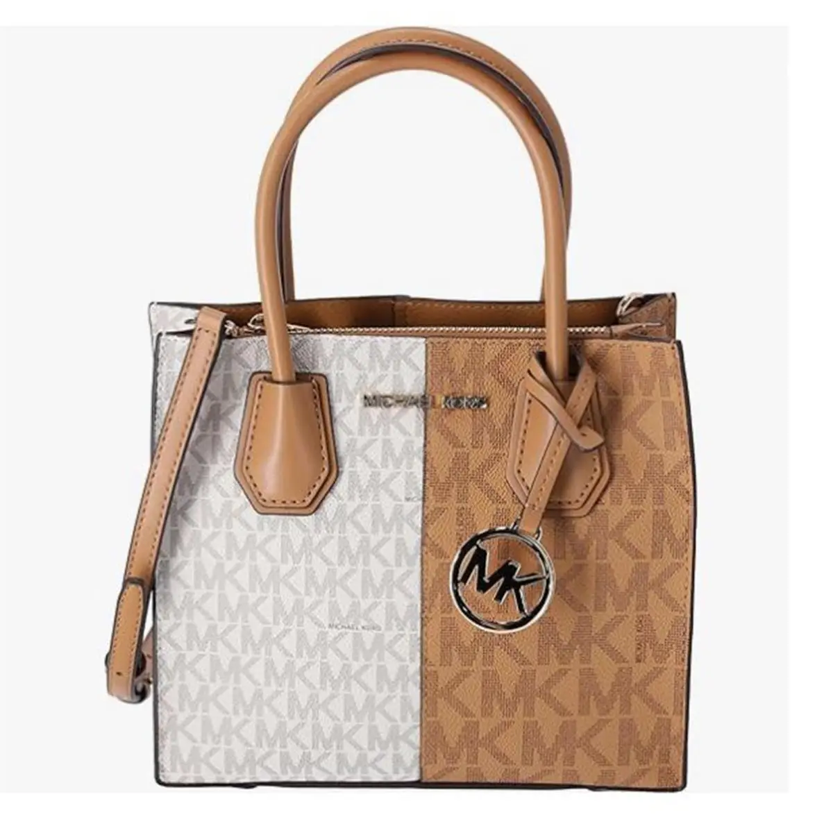 Michael Kors Mercer Medium Two-tone Logo Crossbody Bag Deer Nulti 35F4GM9M2B-dee