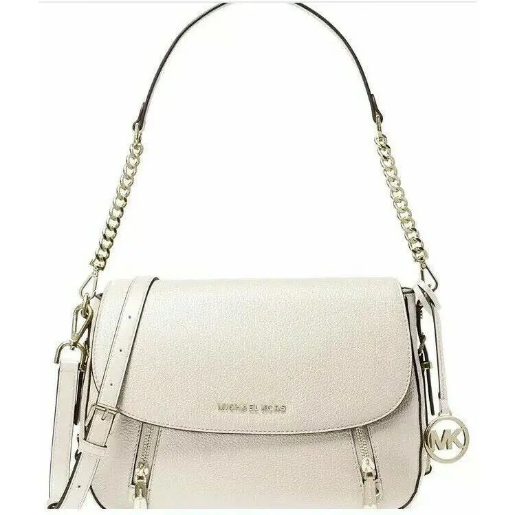 Michael Kors Bedford Legacy Leather Flap Light Cream/gold Shoulder Bag