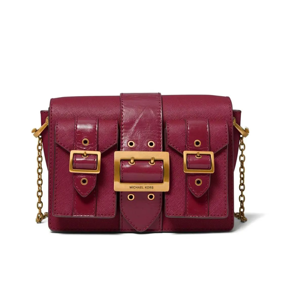 Michael Kors Hayden Medium Saffiano Leather Messenger Bag Berry 30F9A0YM8L