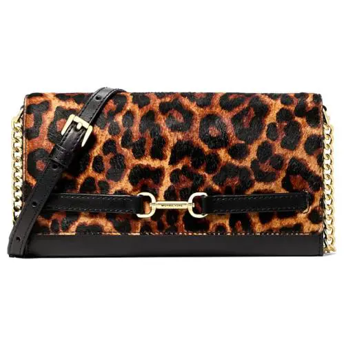 Michael Kors Carson Large Crossbody Bag - Butterscotch Leopard Print Calf Hair