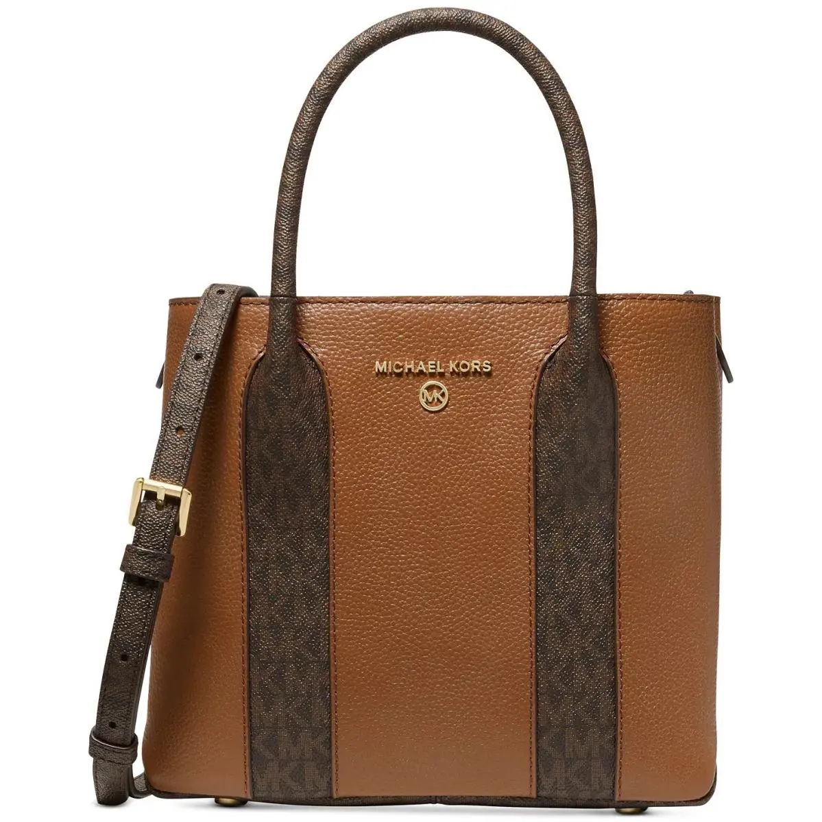 Michael Kors Signature Austin Leather Satchel Crossbody Bag Luggage 38F2GANM2L
