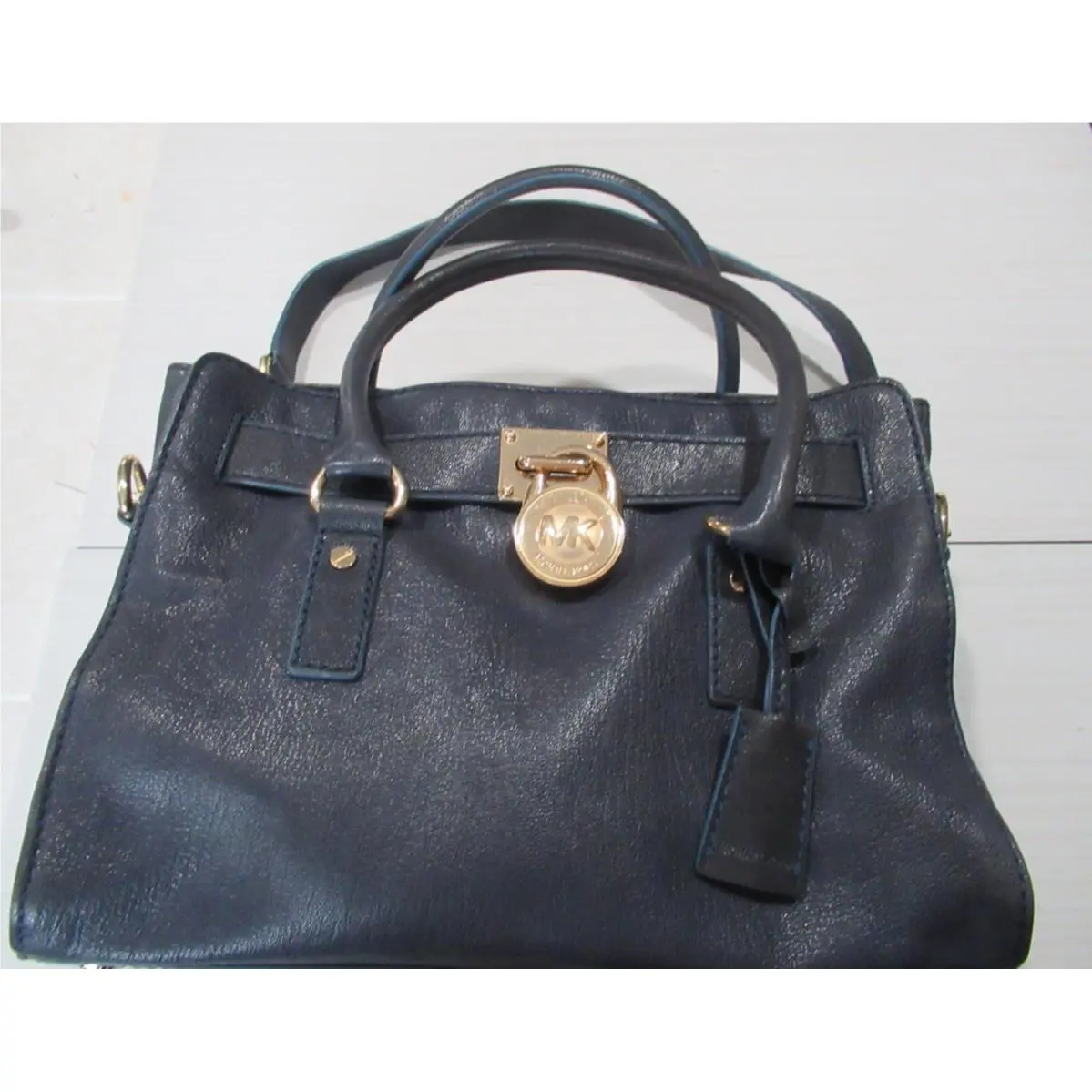 Michael Kors. Removable Shoulder Strap. Navy Blue Leather