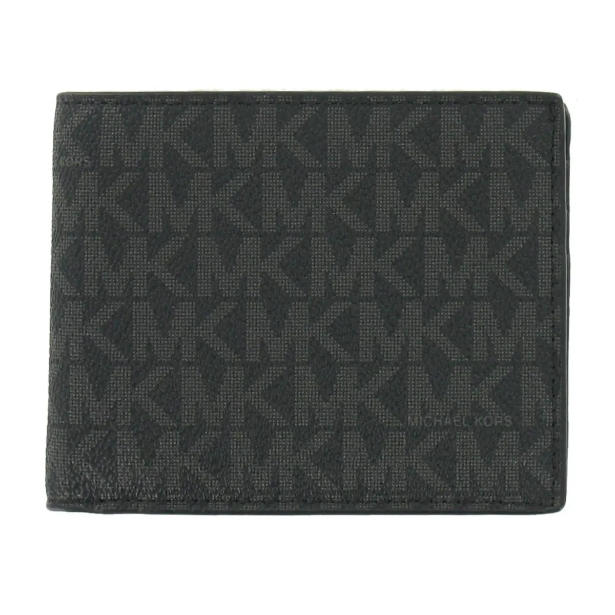 Michael Kors Jet Set Mens Bi-fold Wallet OS Black Pvc Graphic Print Compact Case