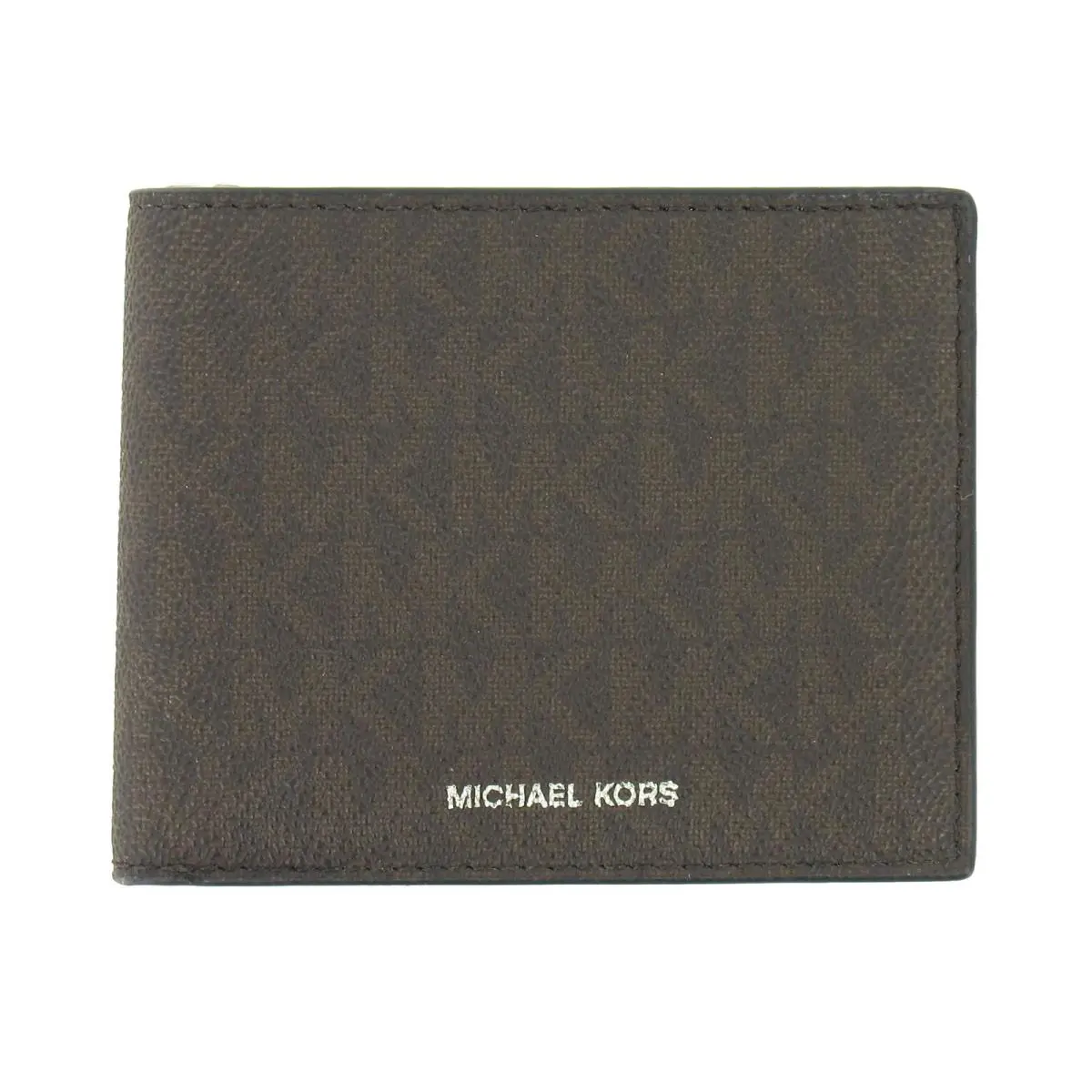 Michael Kors Jet Set Unisex Bi-fold Wallet OS Brown Graphic Logo Pvc Card Holder
