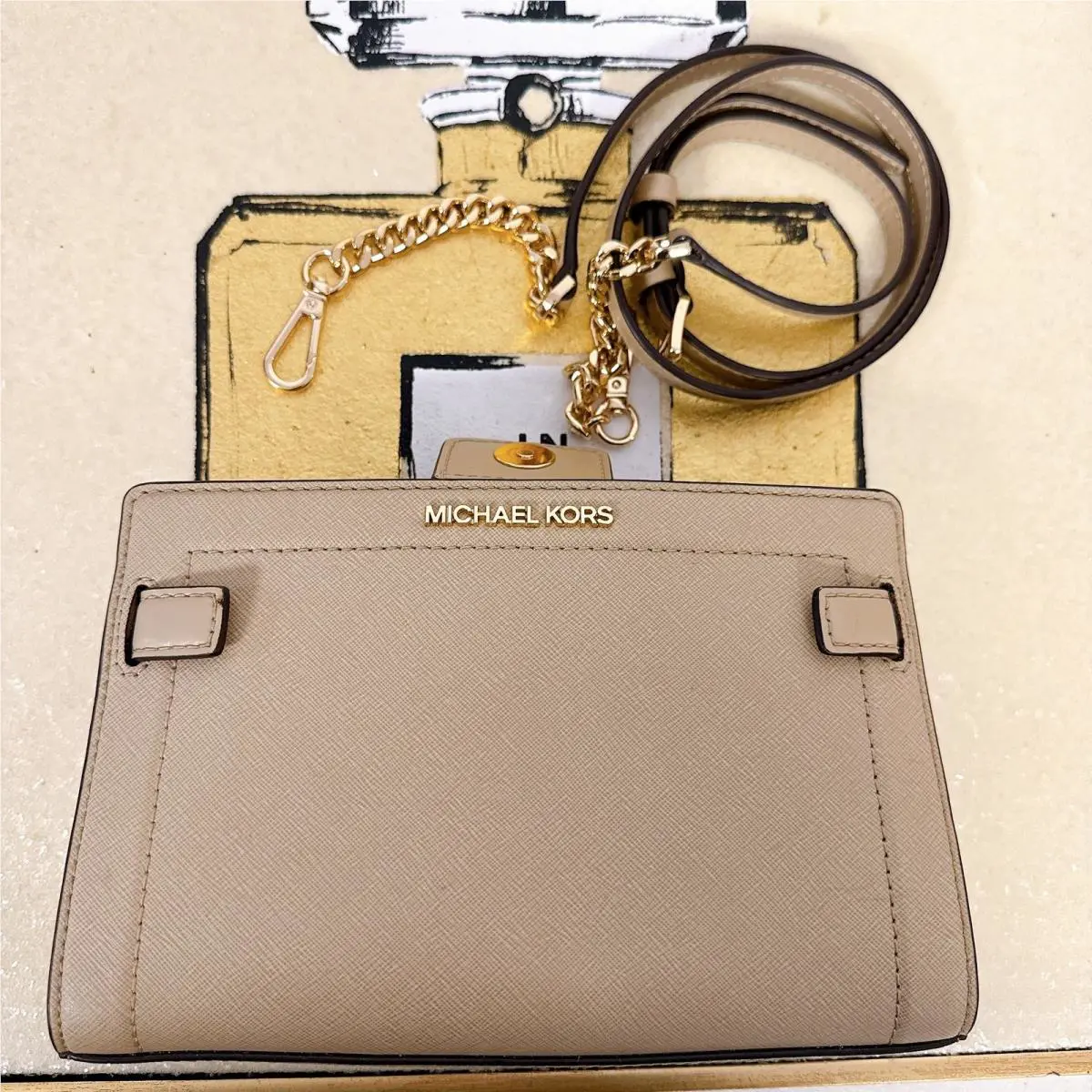 Michael Kors Rayne 35S0GU9C1L Small Saffiano Leather Crossbody Bag