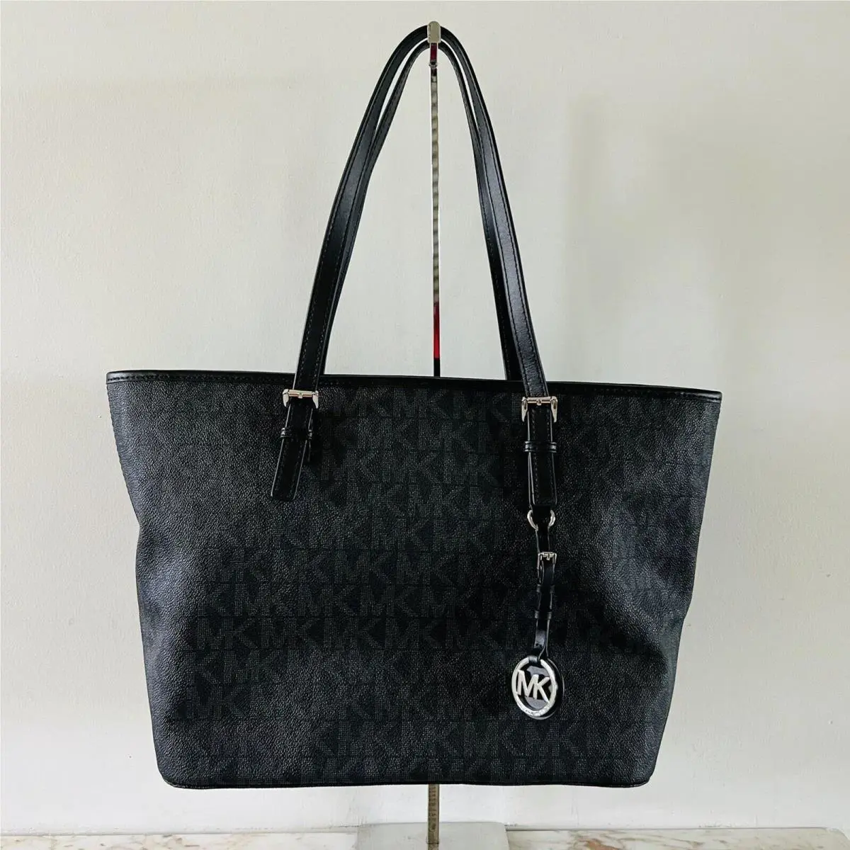 Michael Kors Jet Set Travel Black Top Zip Tote Bag