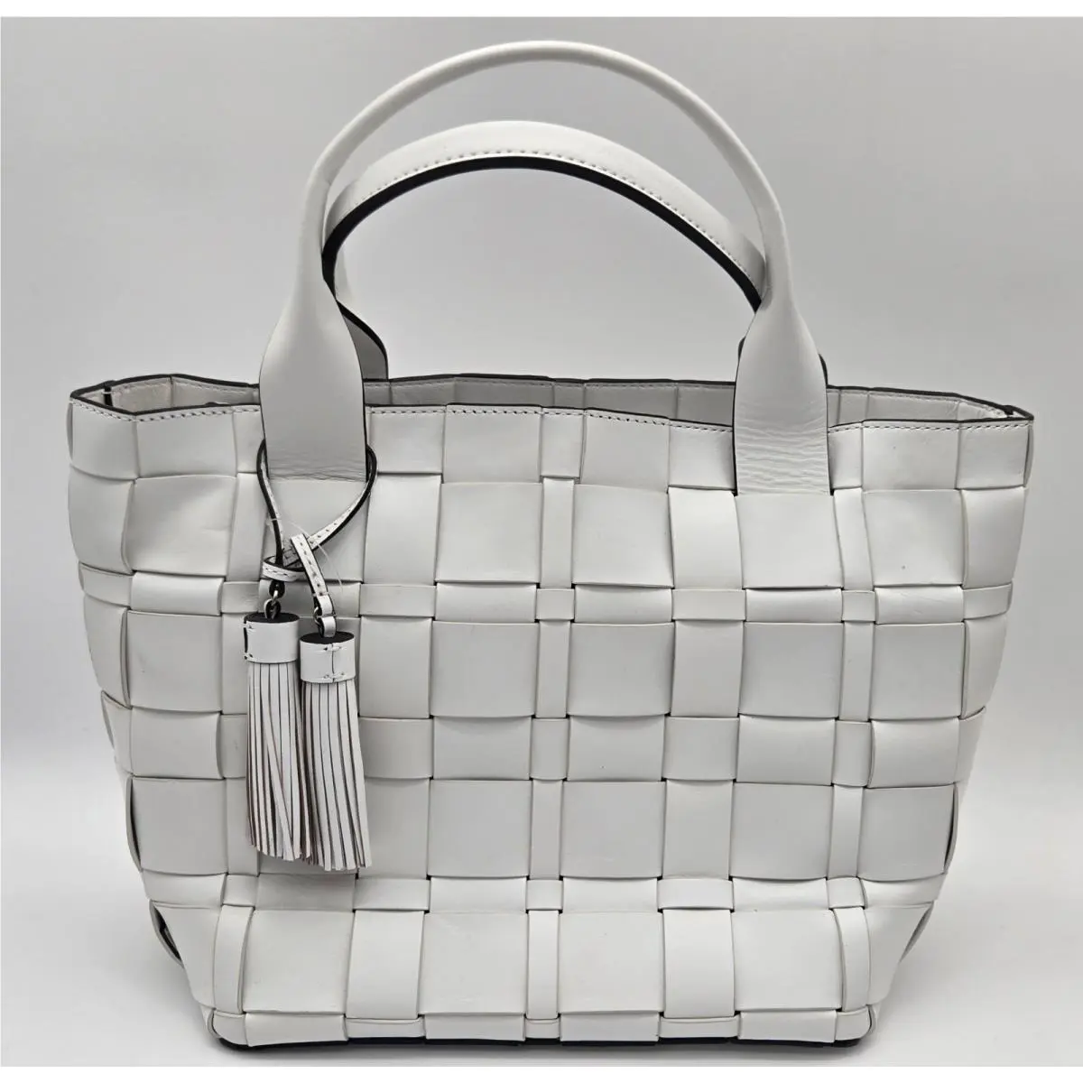 Michael Kors Vivian Optic White Medium Leather Tote Bag with Dust Bag