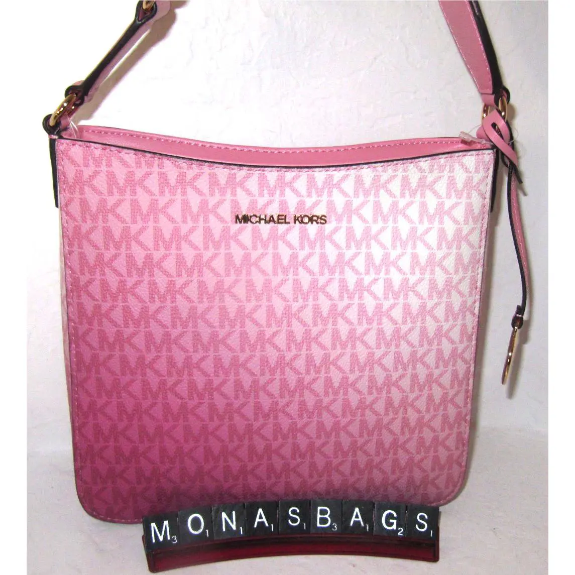 Michael Kors Jet Set Travel Small NS Carnation Pink Signature Crossbody Bag