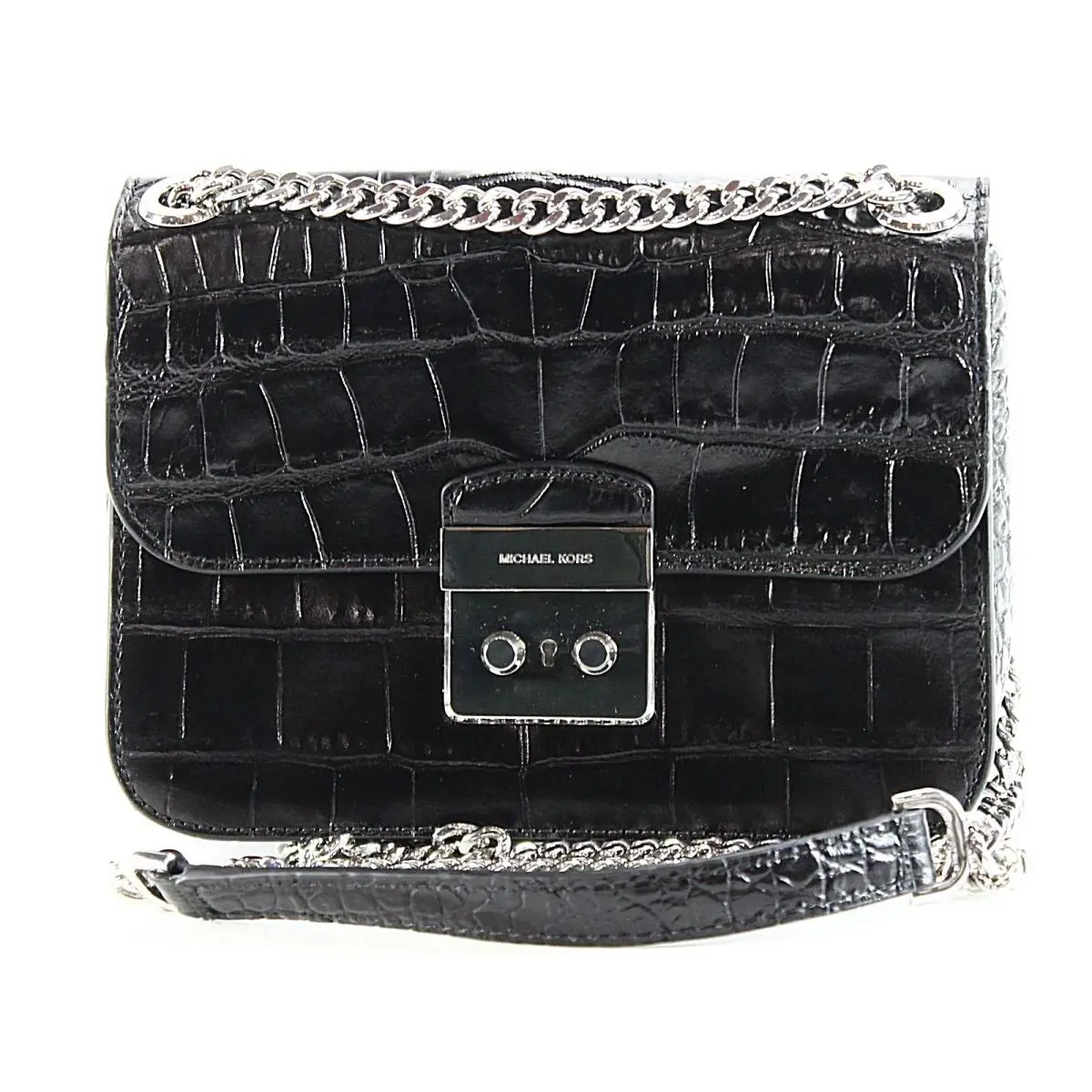 Michael Kors Sloan Editor Medium Shoulder Bag Embossed Leather Purse