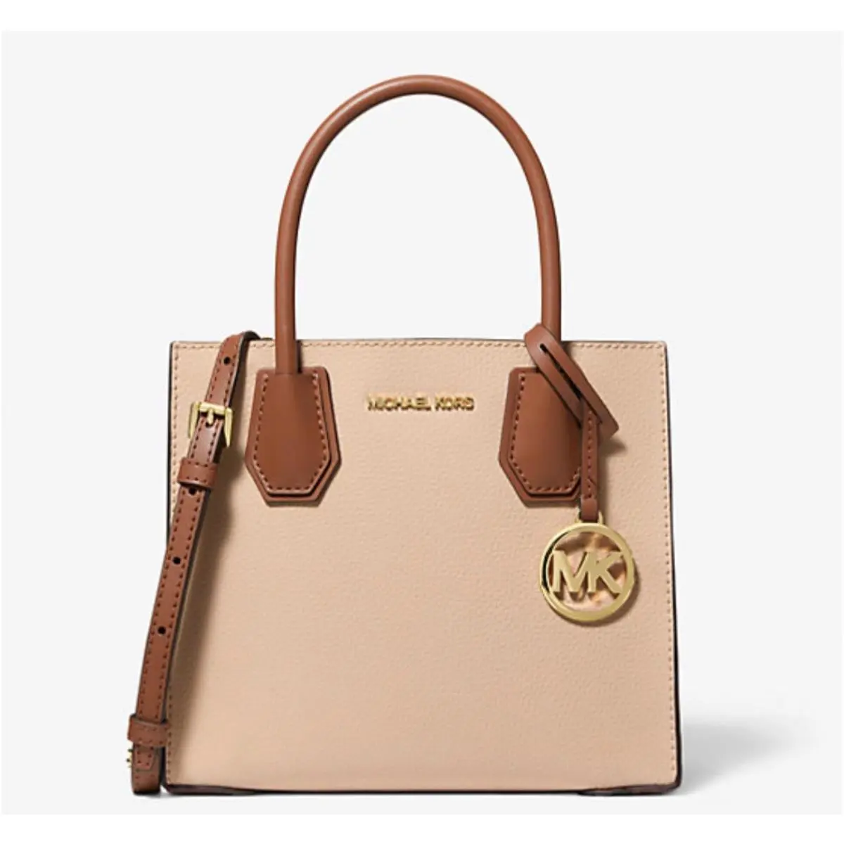 Michael Kors Mercer Two Tone Pebbled Crossbody Bag Retails