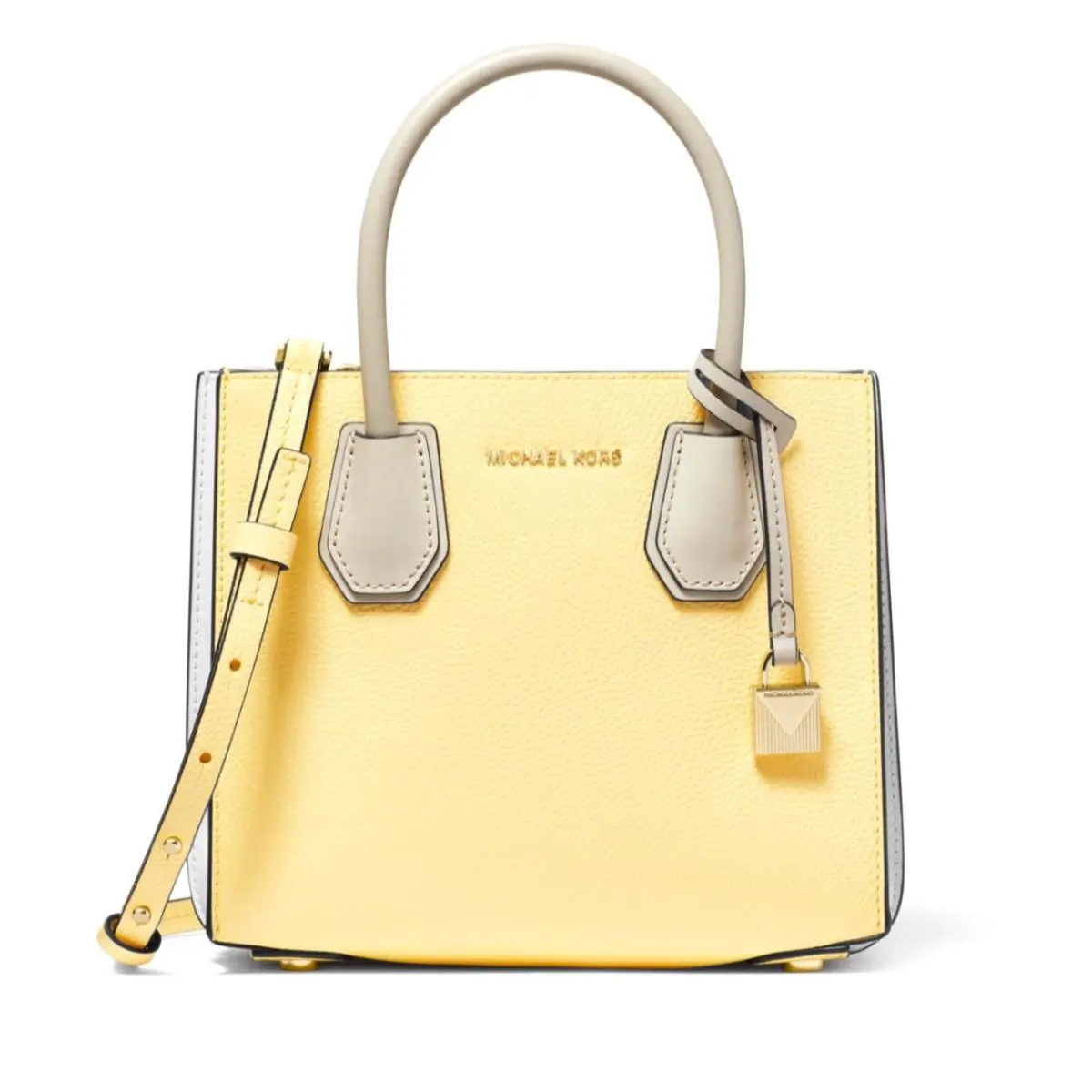 Michael Kors Mercer Medium Leather Crossbody Bag Yellow Multi 30H8GM9M8T