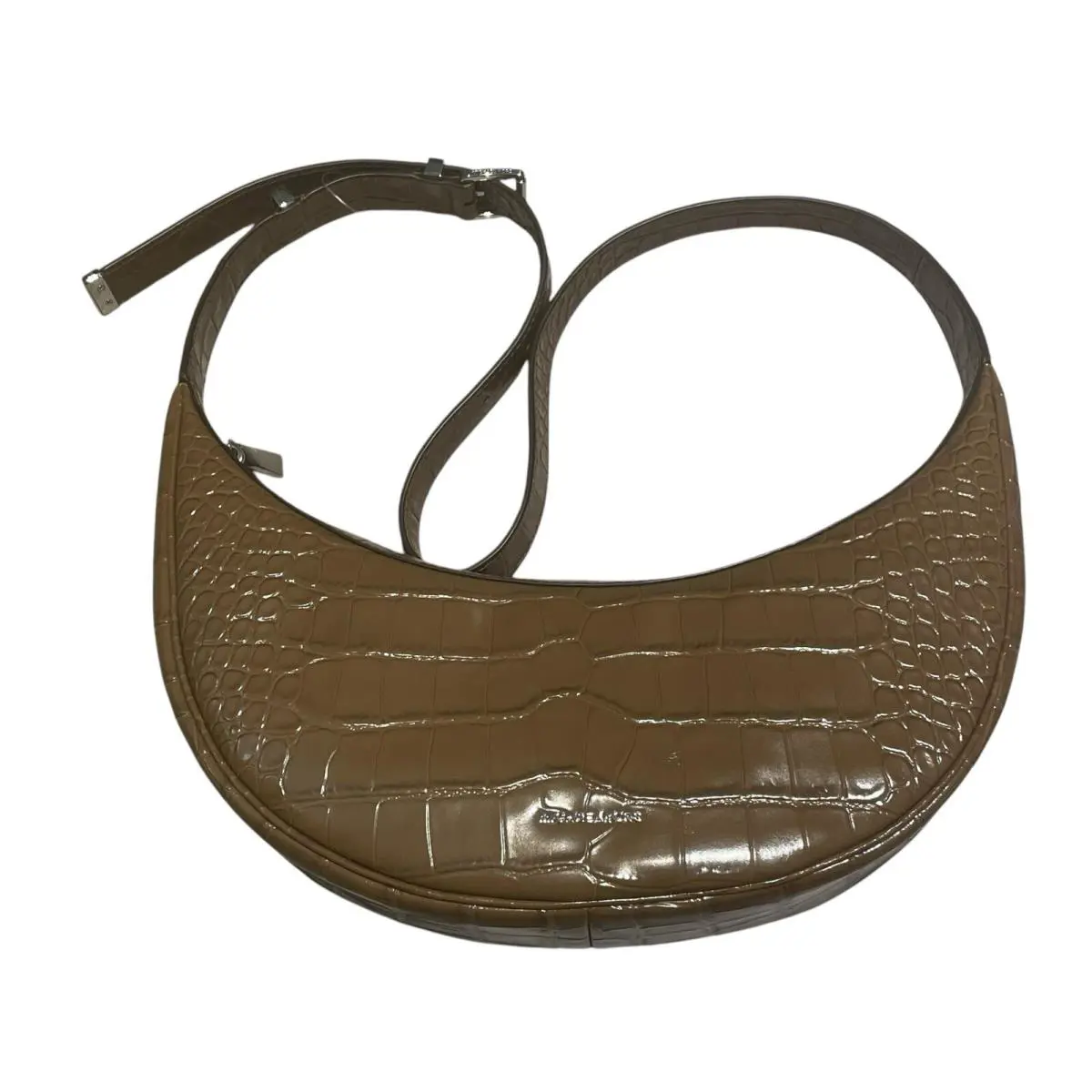 Michael Kors Avra Medium Crocodile Embossed Leather Crossbody Bag Sling