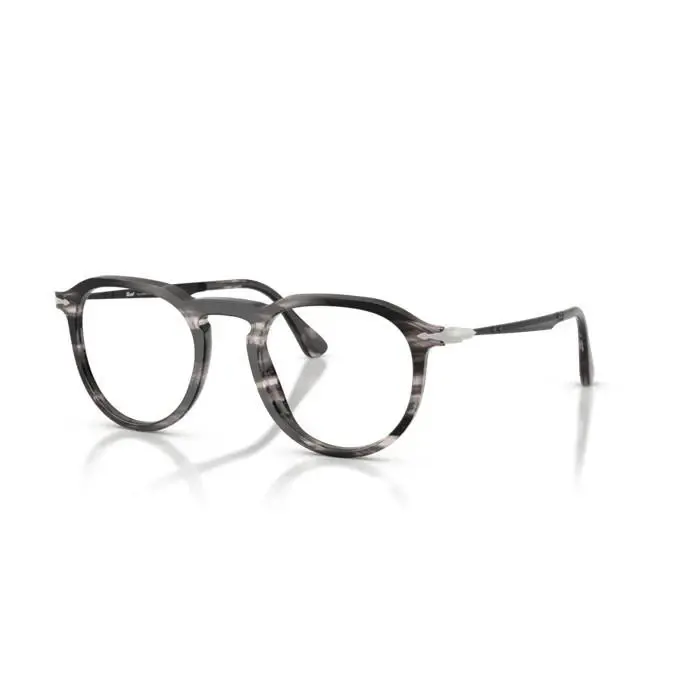 Persol 0PO3387V Pier 1238 - Striped Black Grey/clear 51mm Men`s Eyeglasses