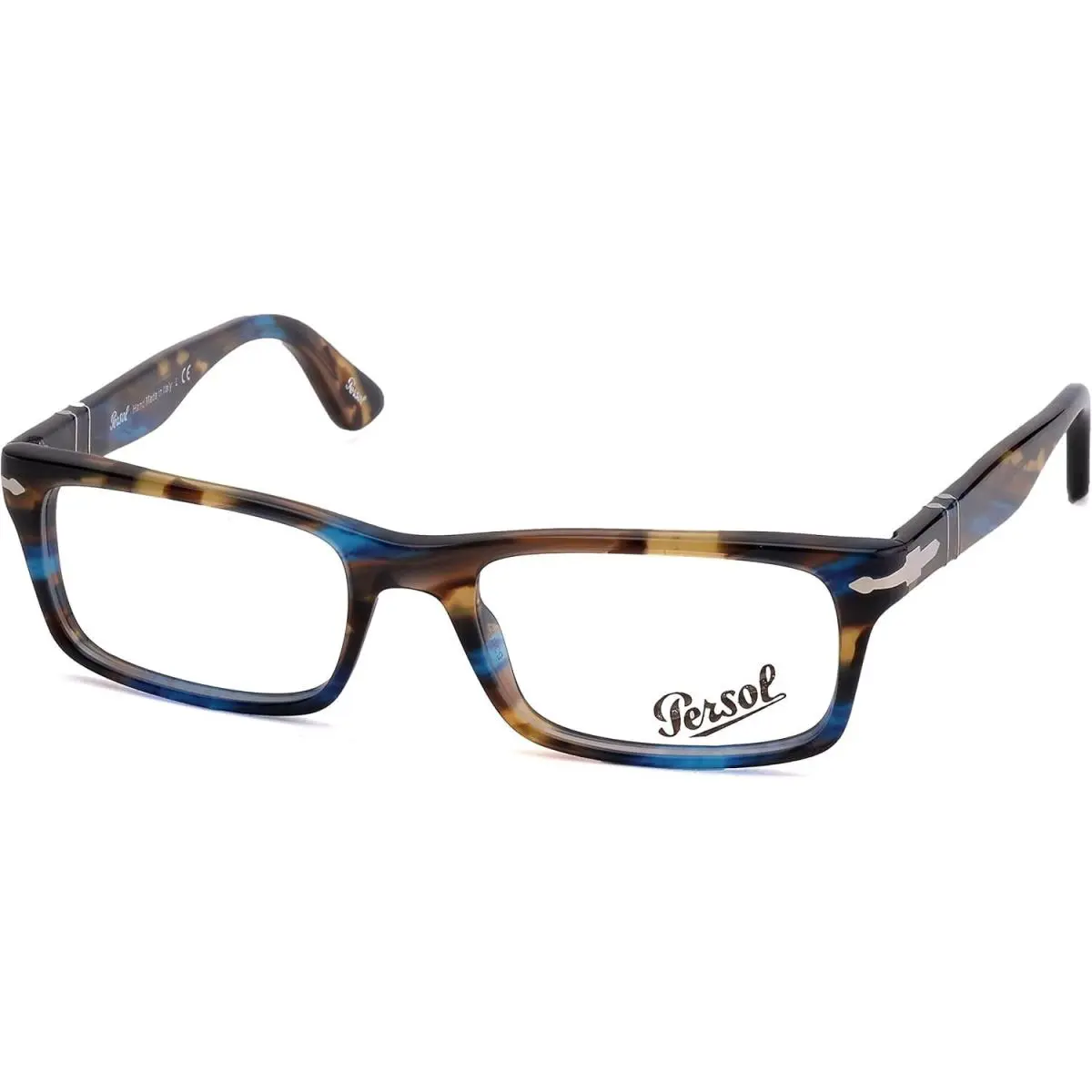Persol PO3050V 973 53mm Rectangle Eyeglasses Spotted Blue Brown /demo Lens