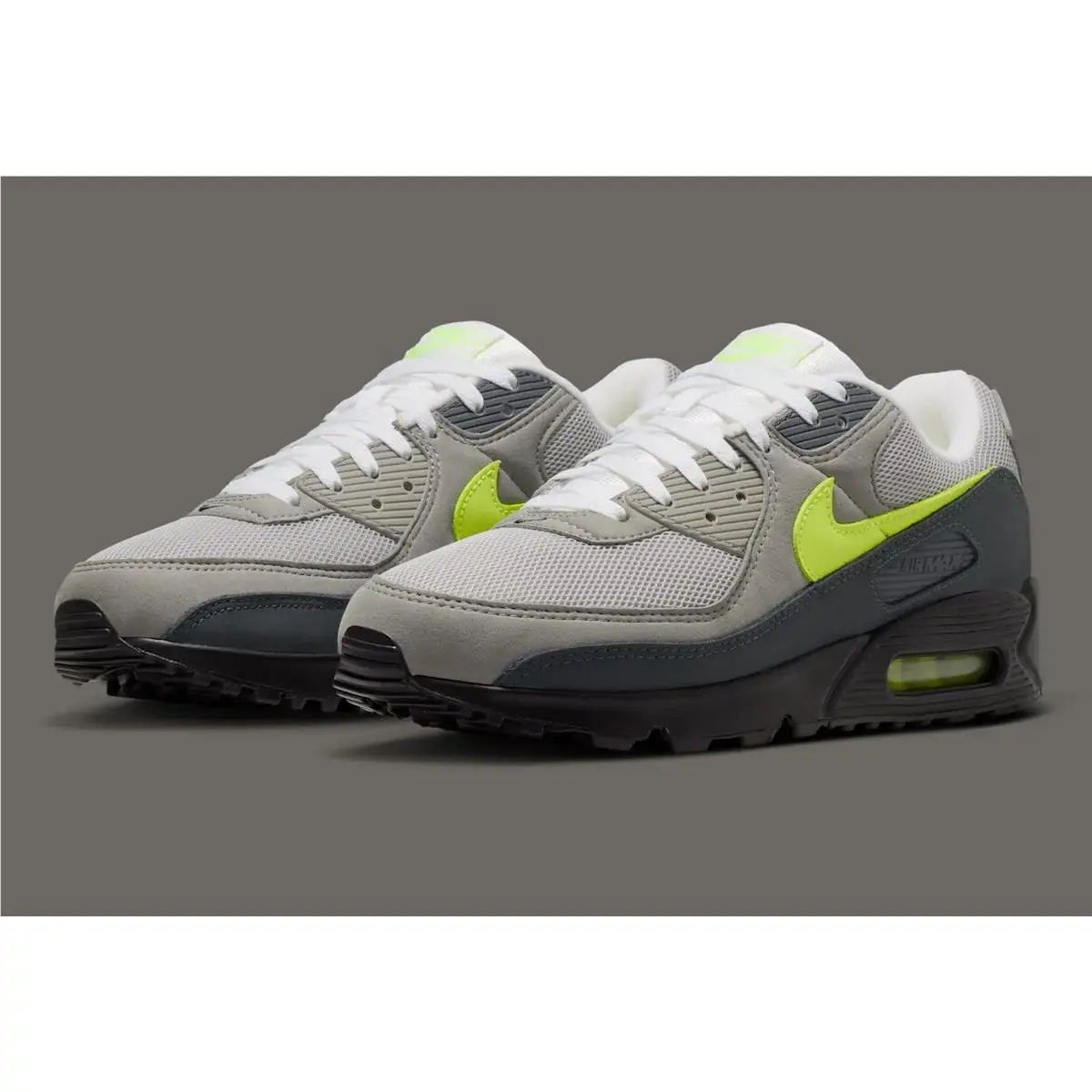 Nike Air Max 90 Neon Men`s Grey Sports Sneaker IQ0289-010