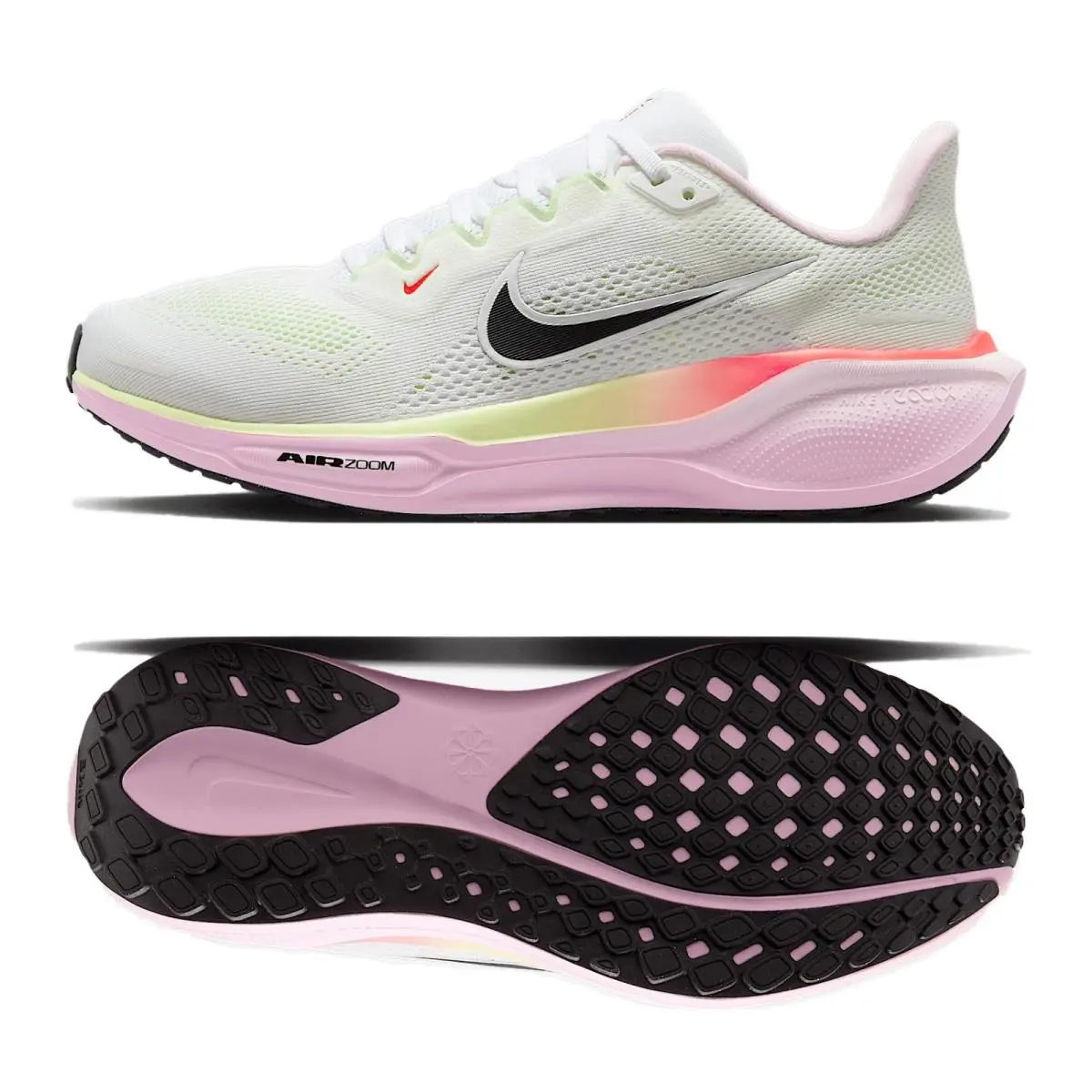 Nike Air Zoom Pegasus 41 White/pink Foam IB4377-100 Women`s Road Running Shoes