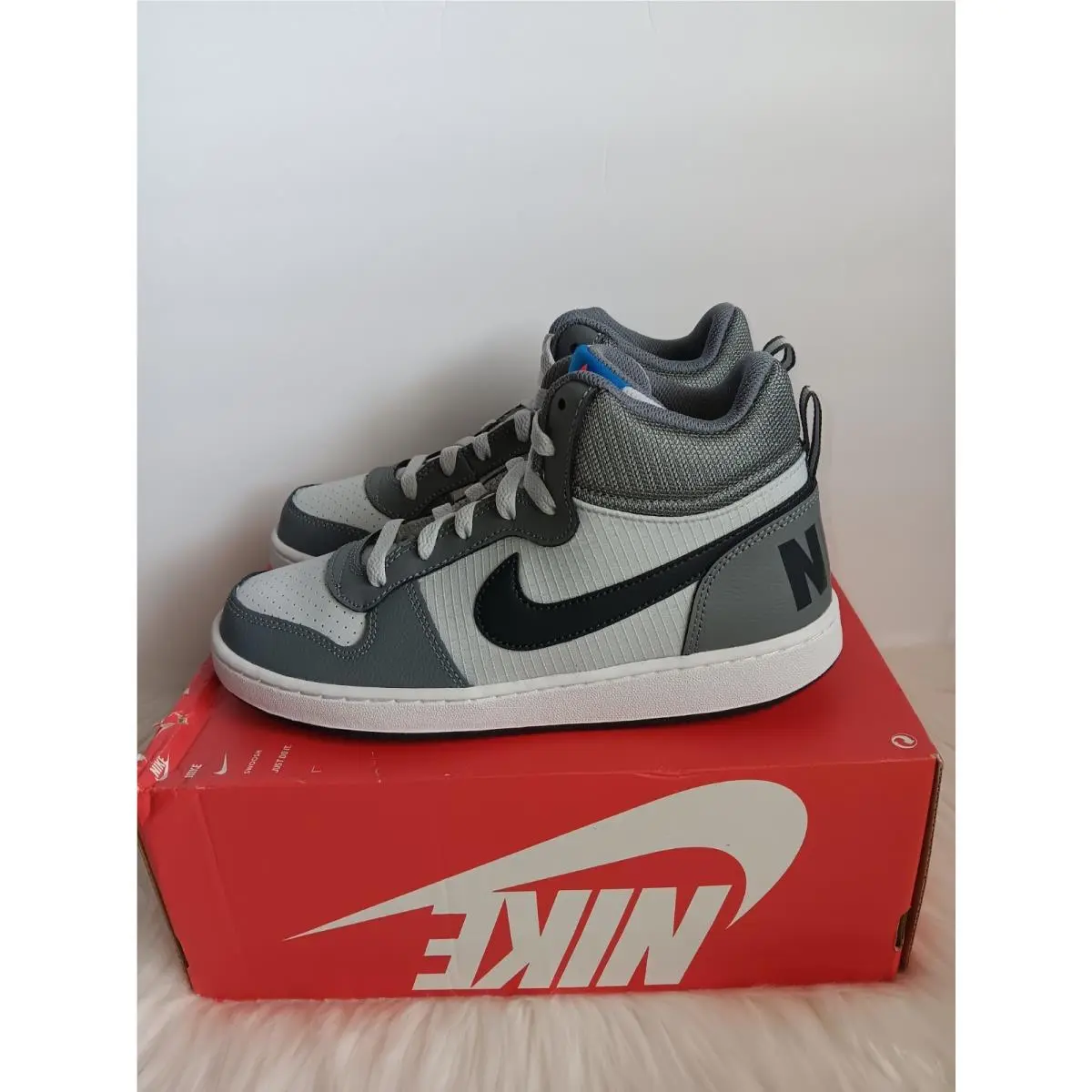 Nike shoes - Nike Court Borough Mid GS - Cool Grey/Anthracite/Pure Platinum 8