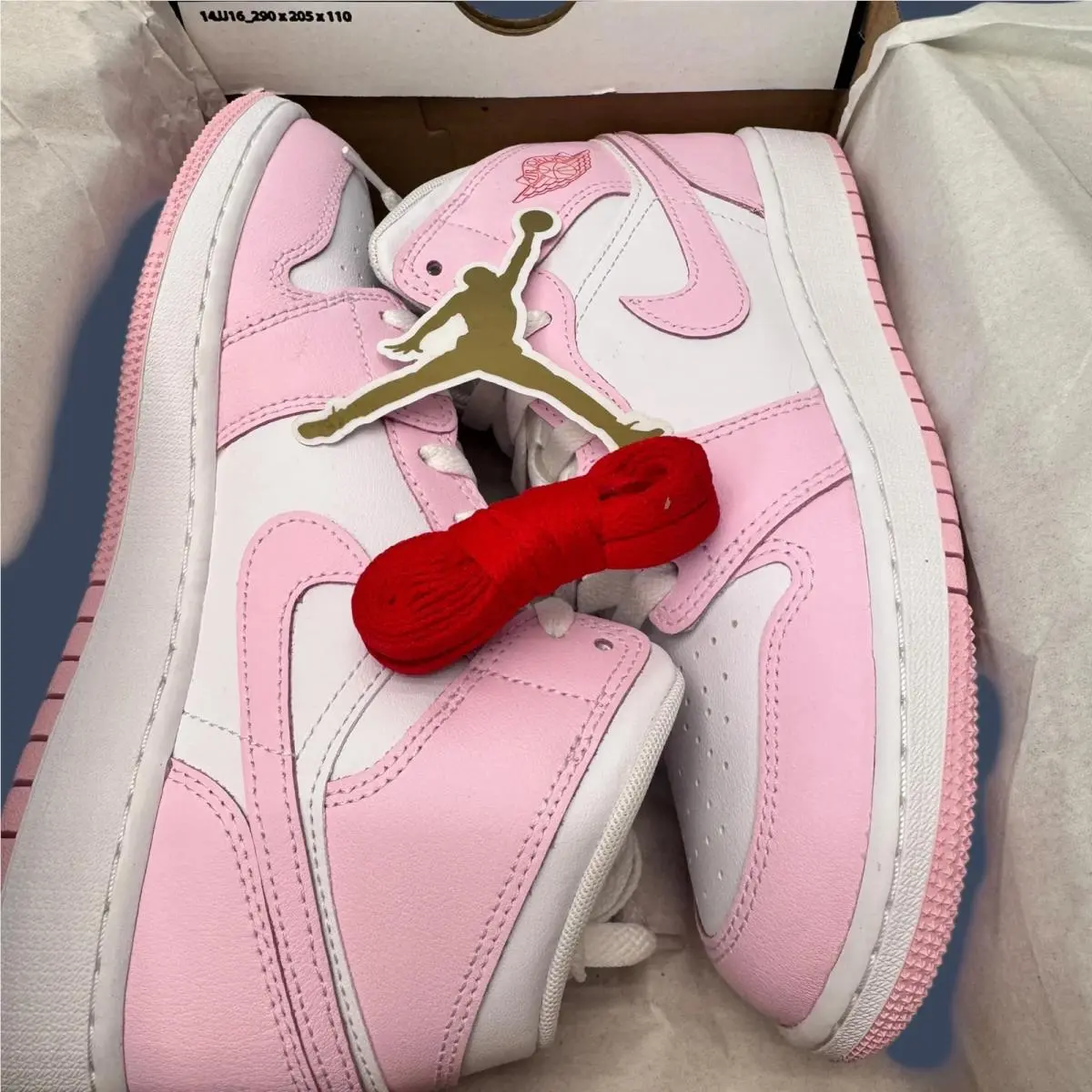 Nike shoes - Air Jordan 1 Mid GS Pink Foam/White/Fire Red – DQ8423-608 16
