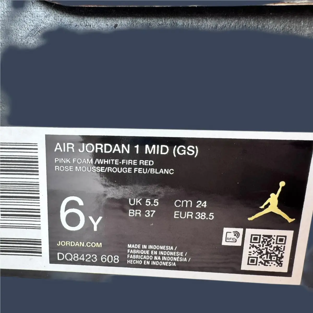 Nike shoes - Air Jordan 1 Mid GS Pink Foam/White/Fire Red – DQ8423-608 18