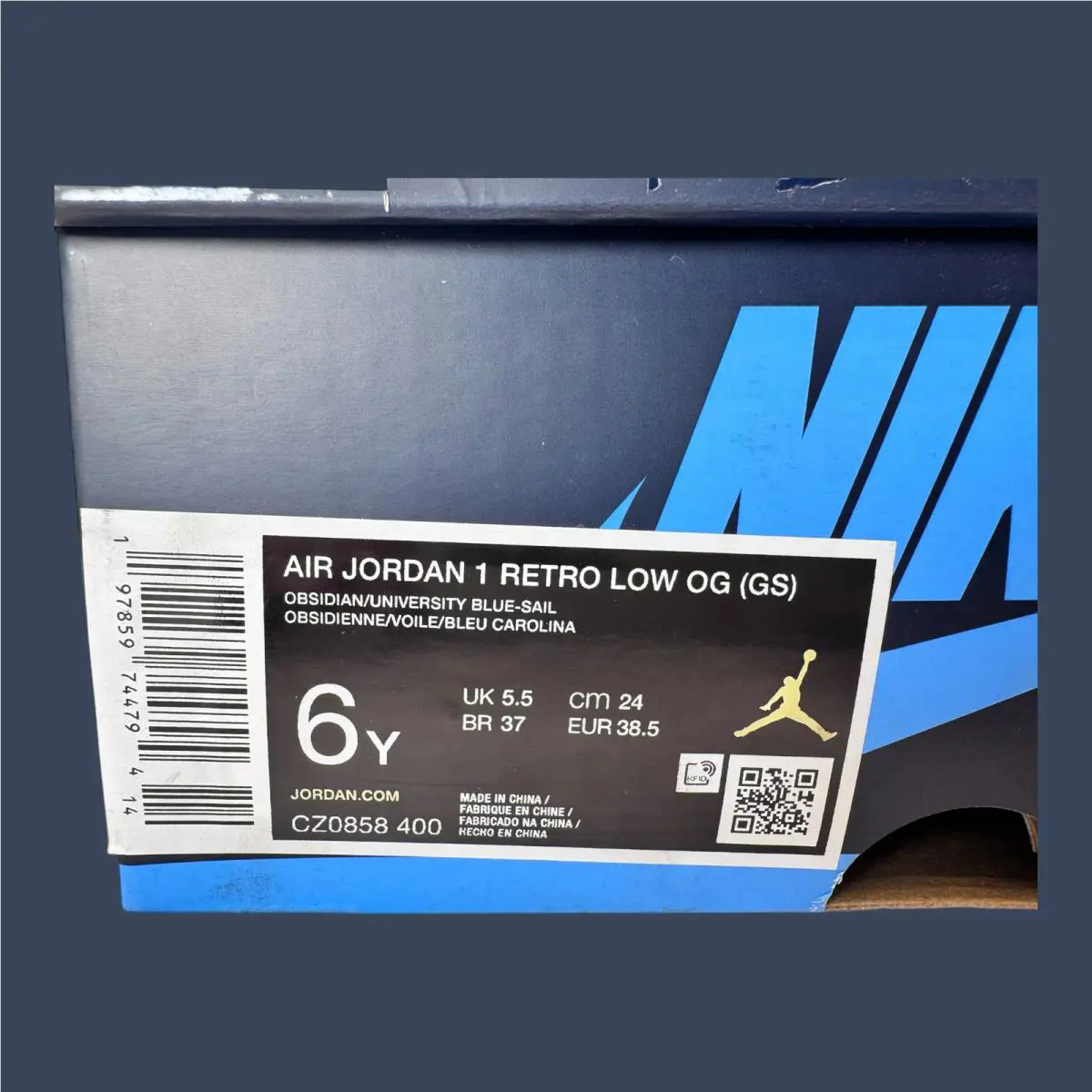 Nike shoes - Air Jordan 1 Retro Low OG GS Obsidian/University Blue – 8