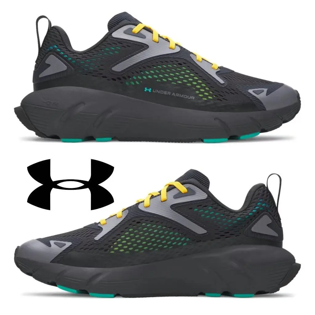 Under Armour Aura Men`s Shoes Running Sport Training Casual Comfort Sneakers - Black, Manufacturer: Anthracite / Green Mode - 016