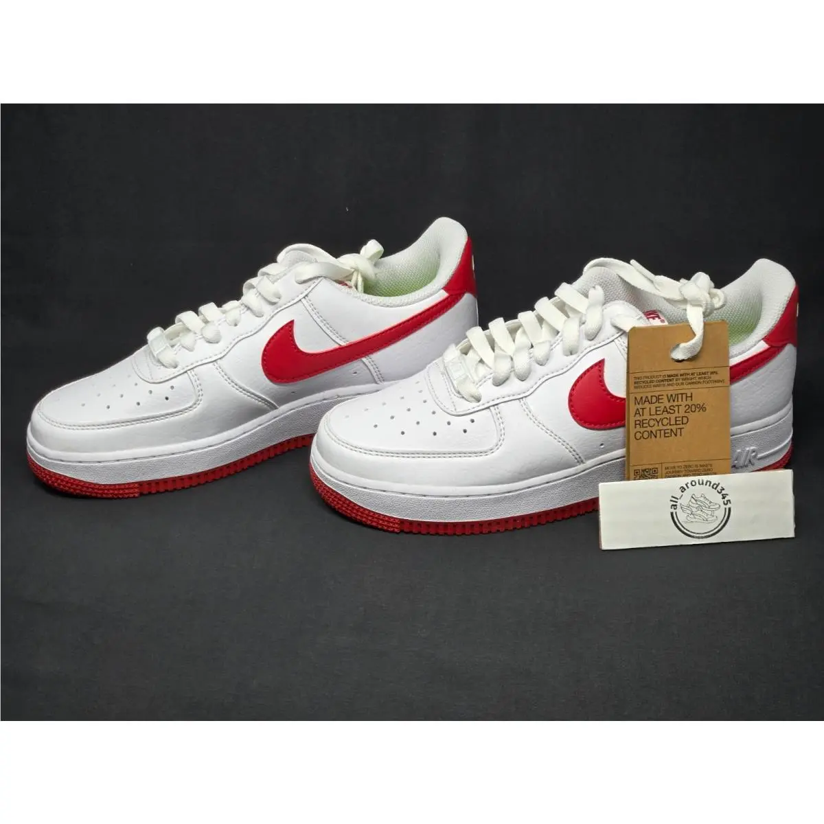 Nike Air Force 1 07 White Red Womens Size 7.5 Next Nature Shoes DV3808-105 Nby