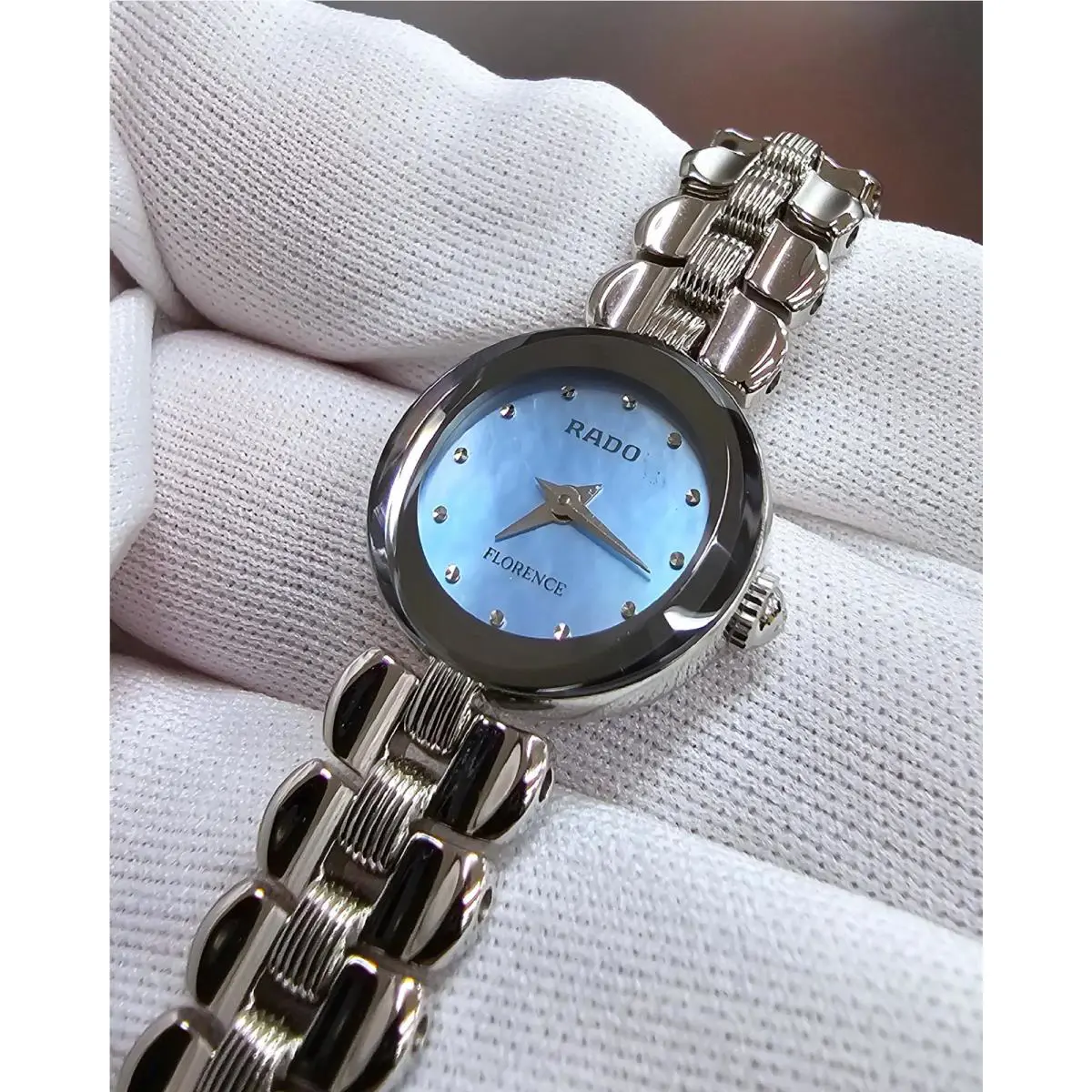 Rado Florence Crysma Quartz 17mm Blue Dial SS Women`s Watch R41765923