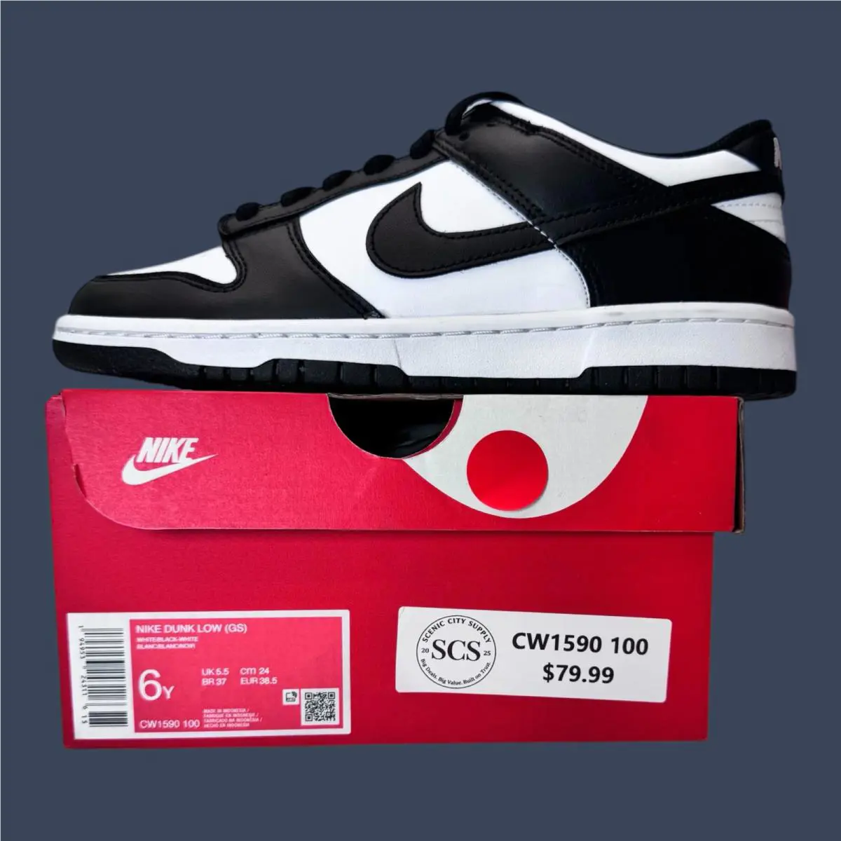 Nike shoes - Youth Nike Dunk Low White Black CW1590-100 5