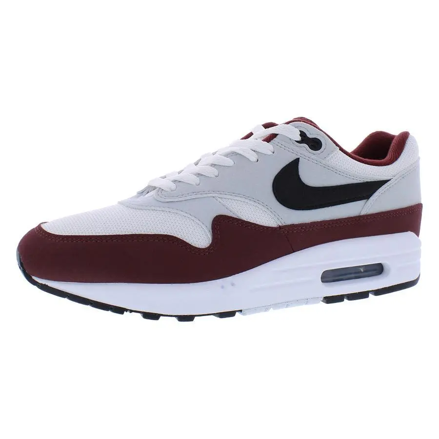 Nike Air Max 1 Mens Shoes Size 8.5 Color: White/black/dark Team Red/pure