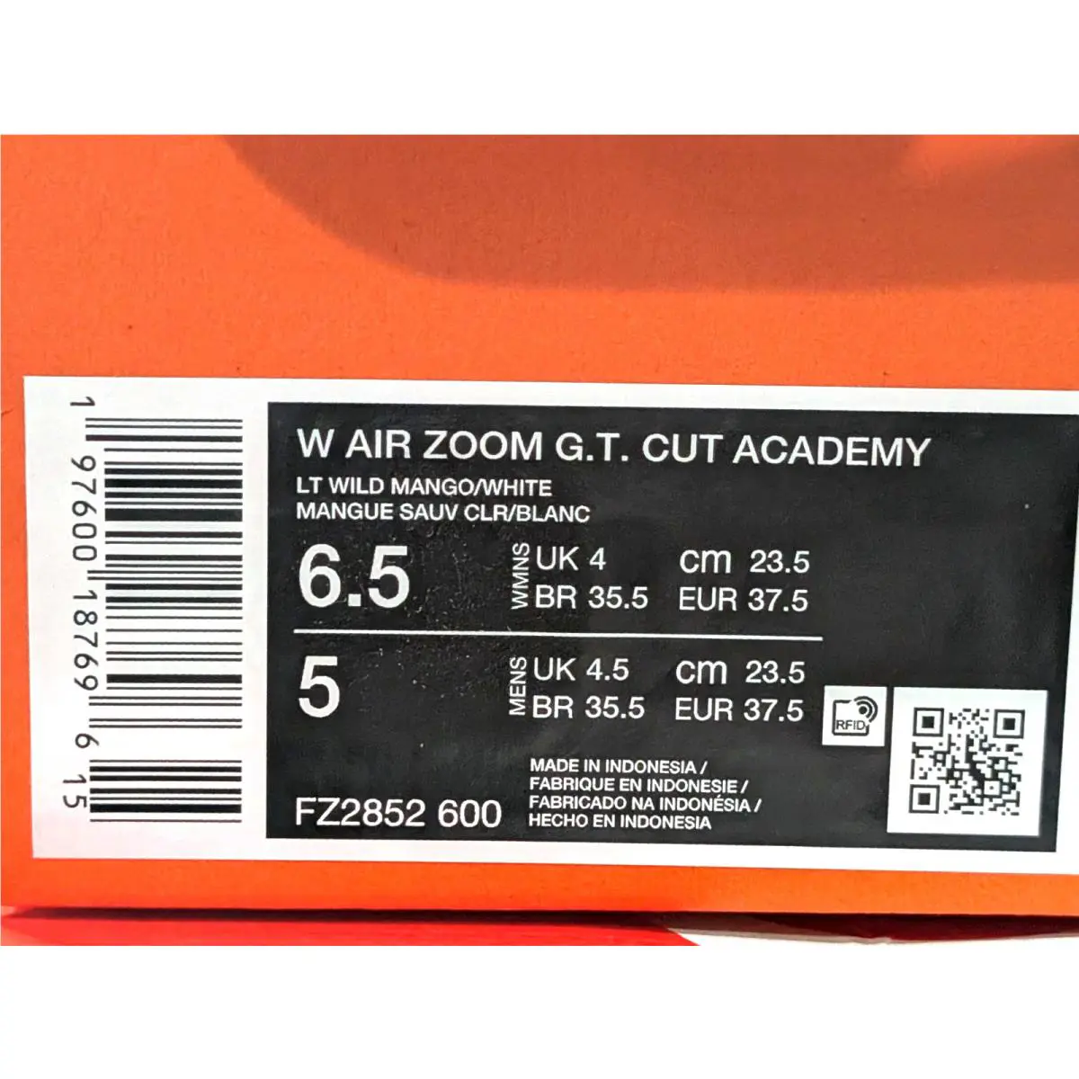 Nike shoes - Nike Air Zoom G.T. Cut Academy - FJ7791-600 - Wild Mango/White 8