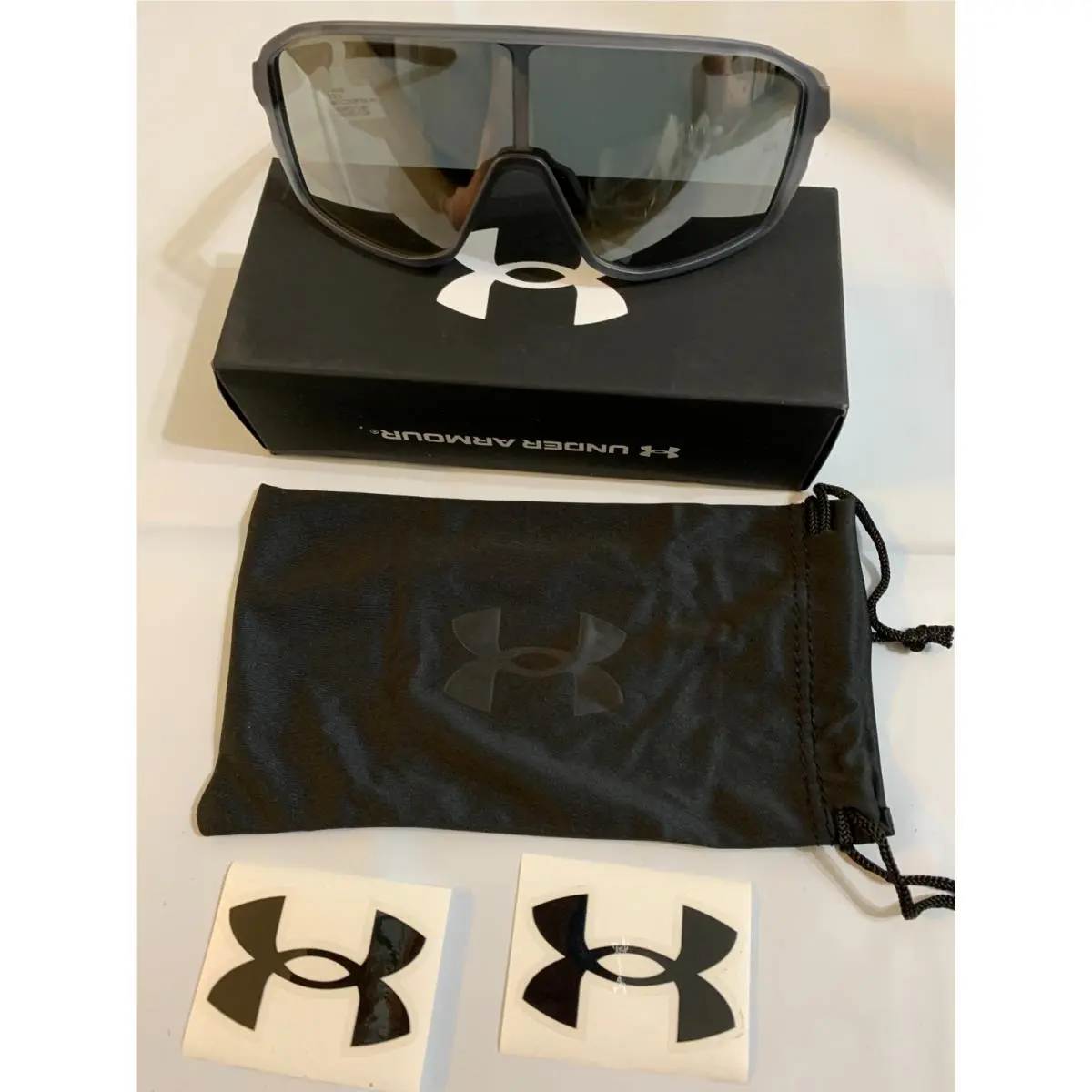 Under Armour Men`s Gamed Day Shield Sunglasses Transparent Gray