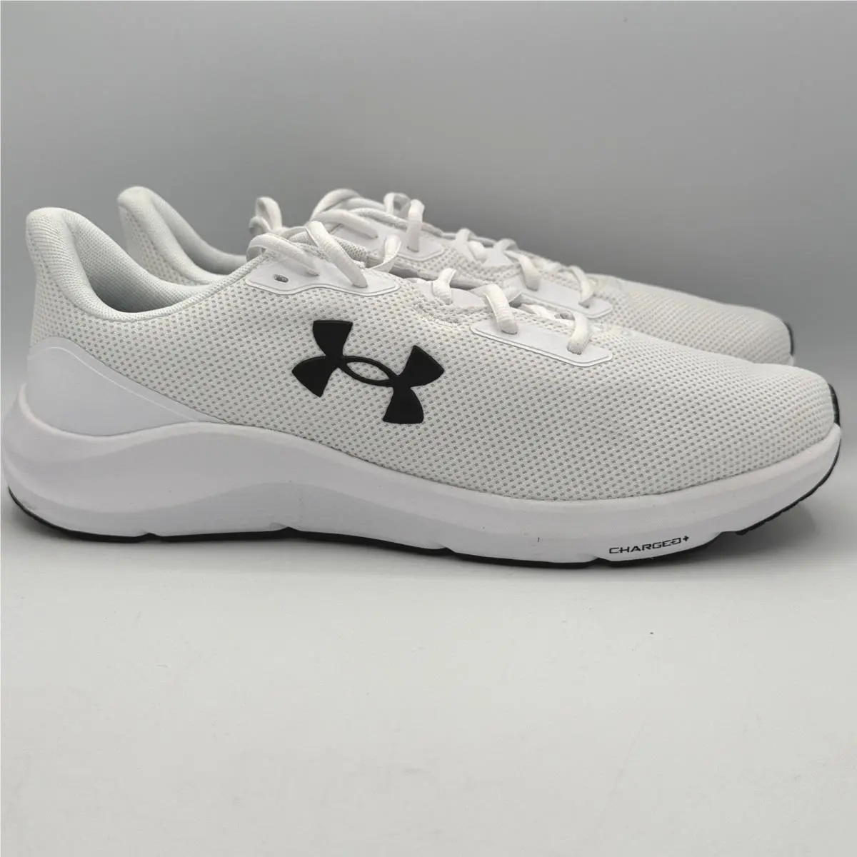 Under Armour Charged Pursuit 4 Shoes Mens 13 White Black Running 3028254-100