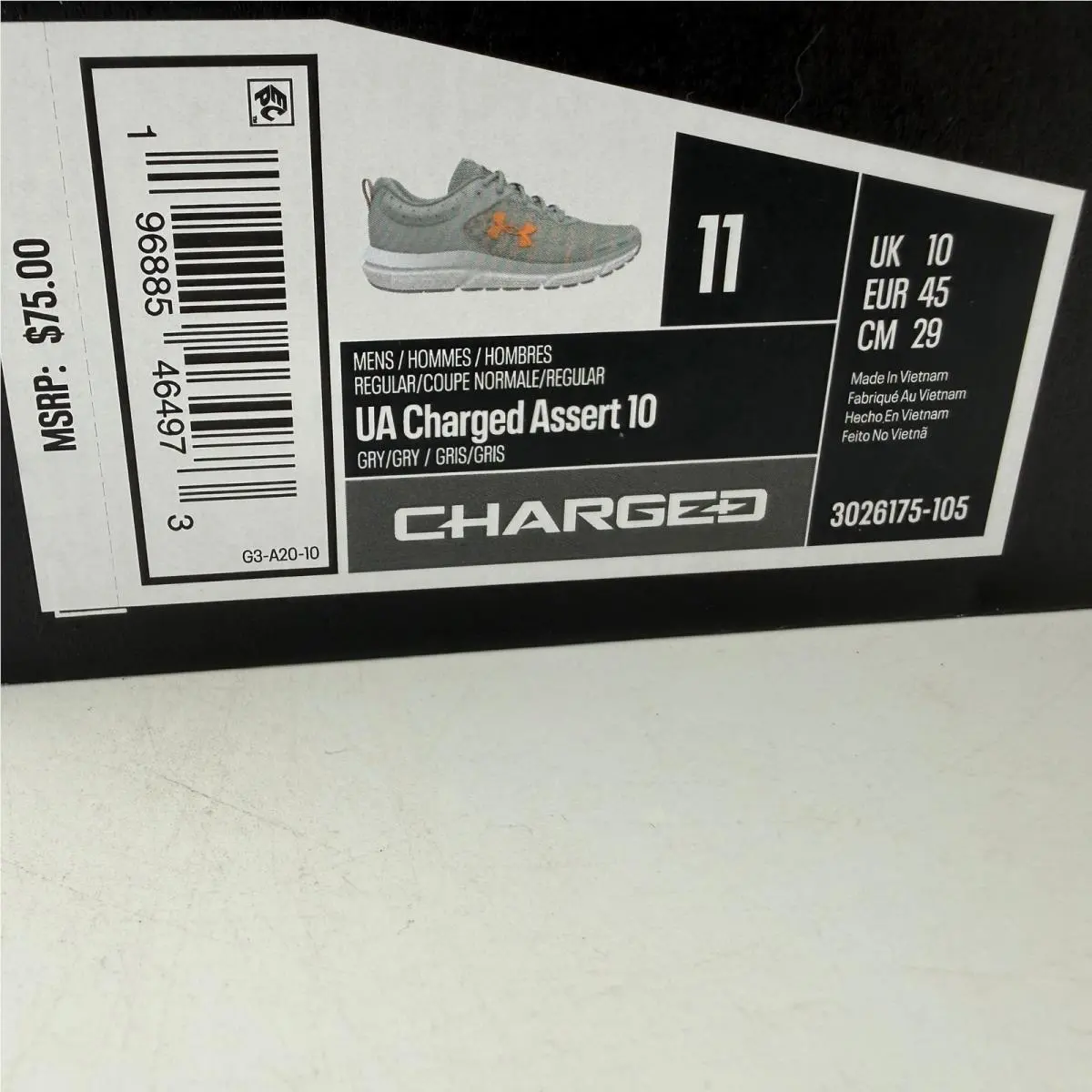 Under Armour shoes - Under Armour Charged Assert 10 - Gray 5