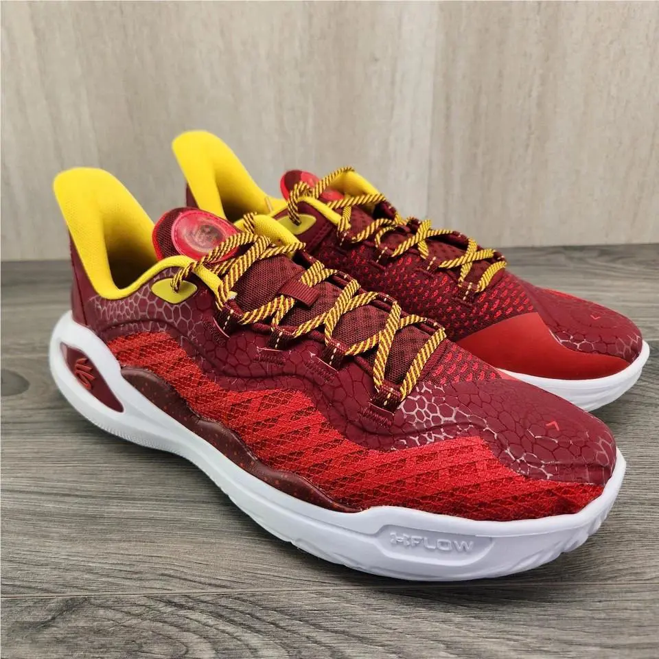 Under Armour Curry 11 Fire Red Yellow Steph Curry Basketball 3026618-600 sz 10.5