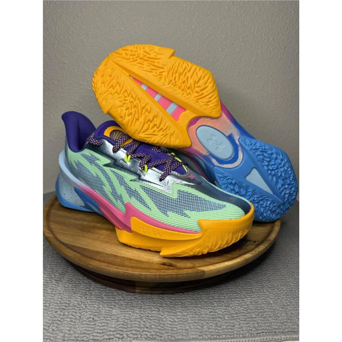Men’s Size 13 Under Armour Curry Series 7 Basketball Shoes Cotton Candy
