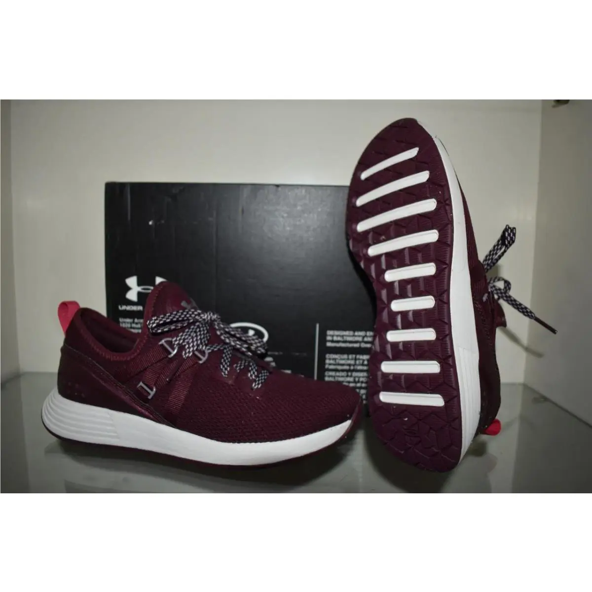Under Armour Womens Breathe Trainer 3021335 500 Running Shoes Size 6 Maroon