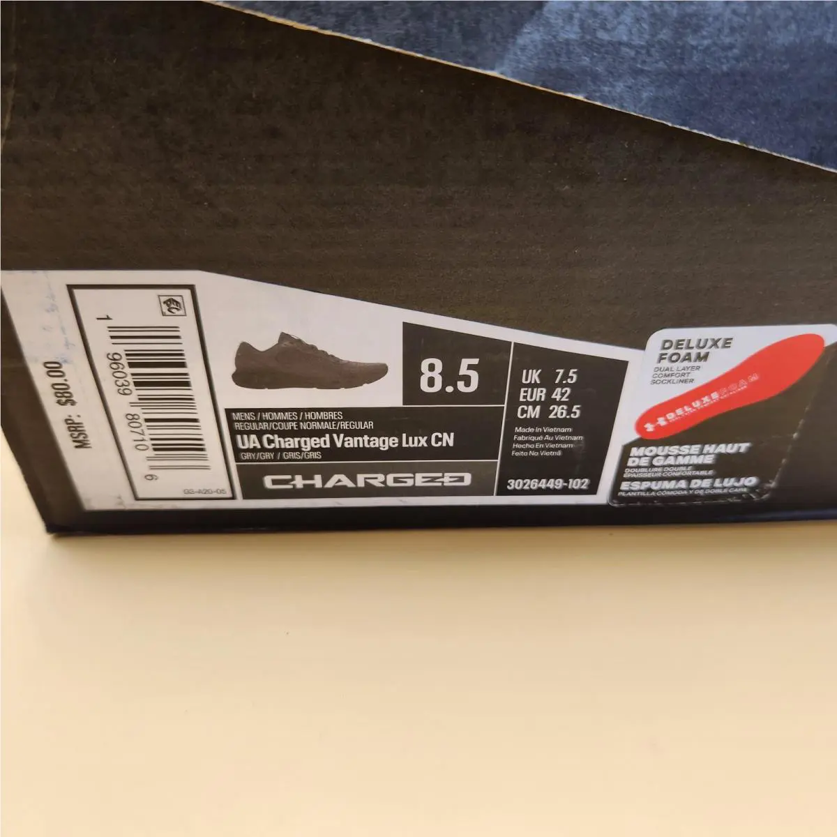 Under Armour shoes - Under Armour Charged Vantage Lux - 3026449-102 - Gray 10