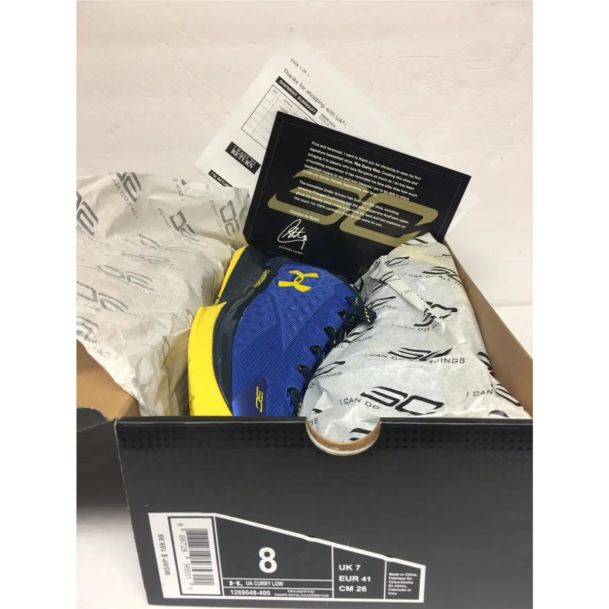 Under Armour shoes - Under Armour Curry 1 - Curry - Blue/Yellow, Manufacturer: Dubnation 2
