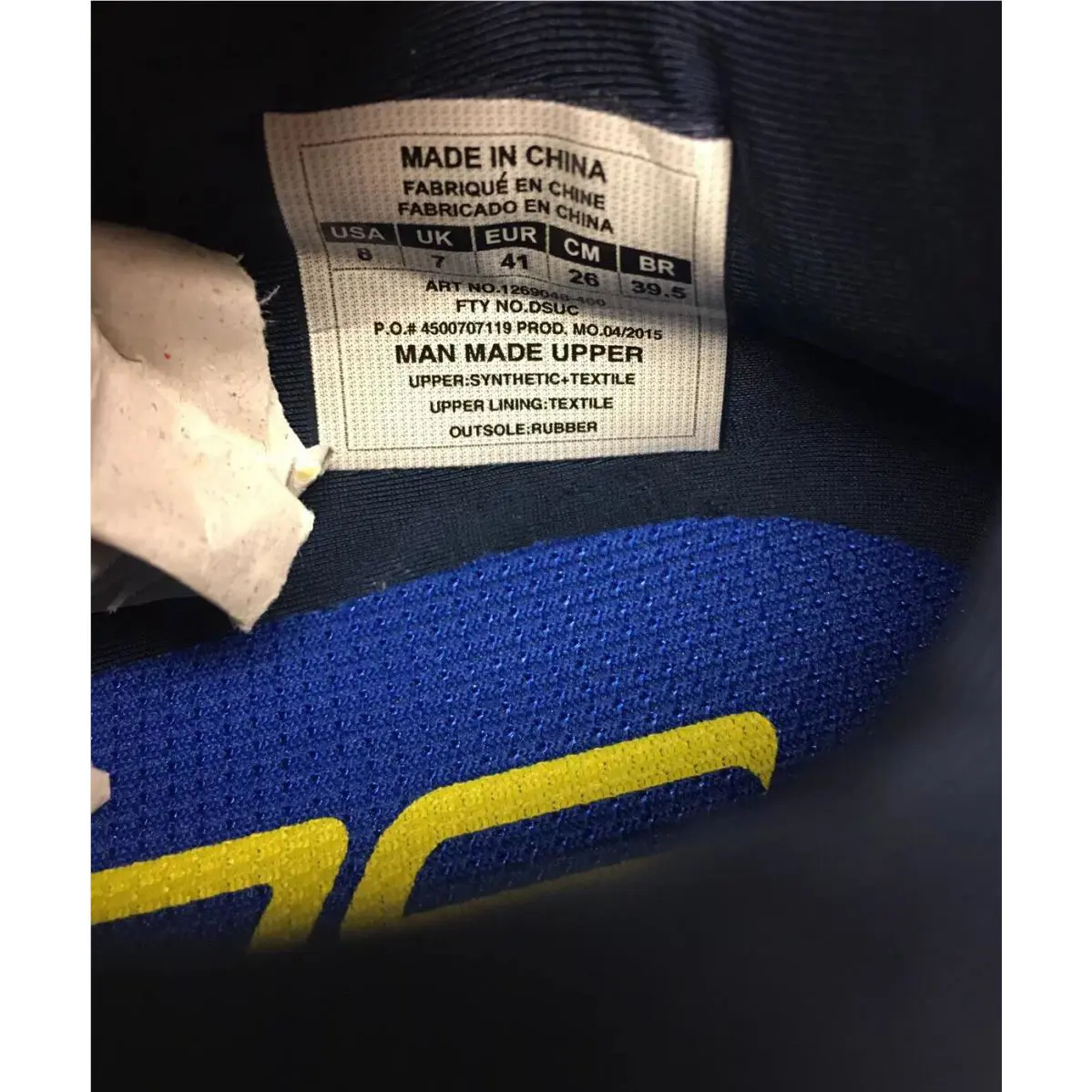 Under Armour shoes - Under Armour Curry 1 - Curry - Blue/Yellow, Manufacturer: Dubnation 6