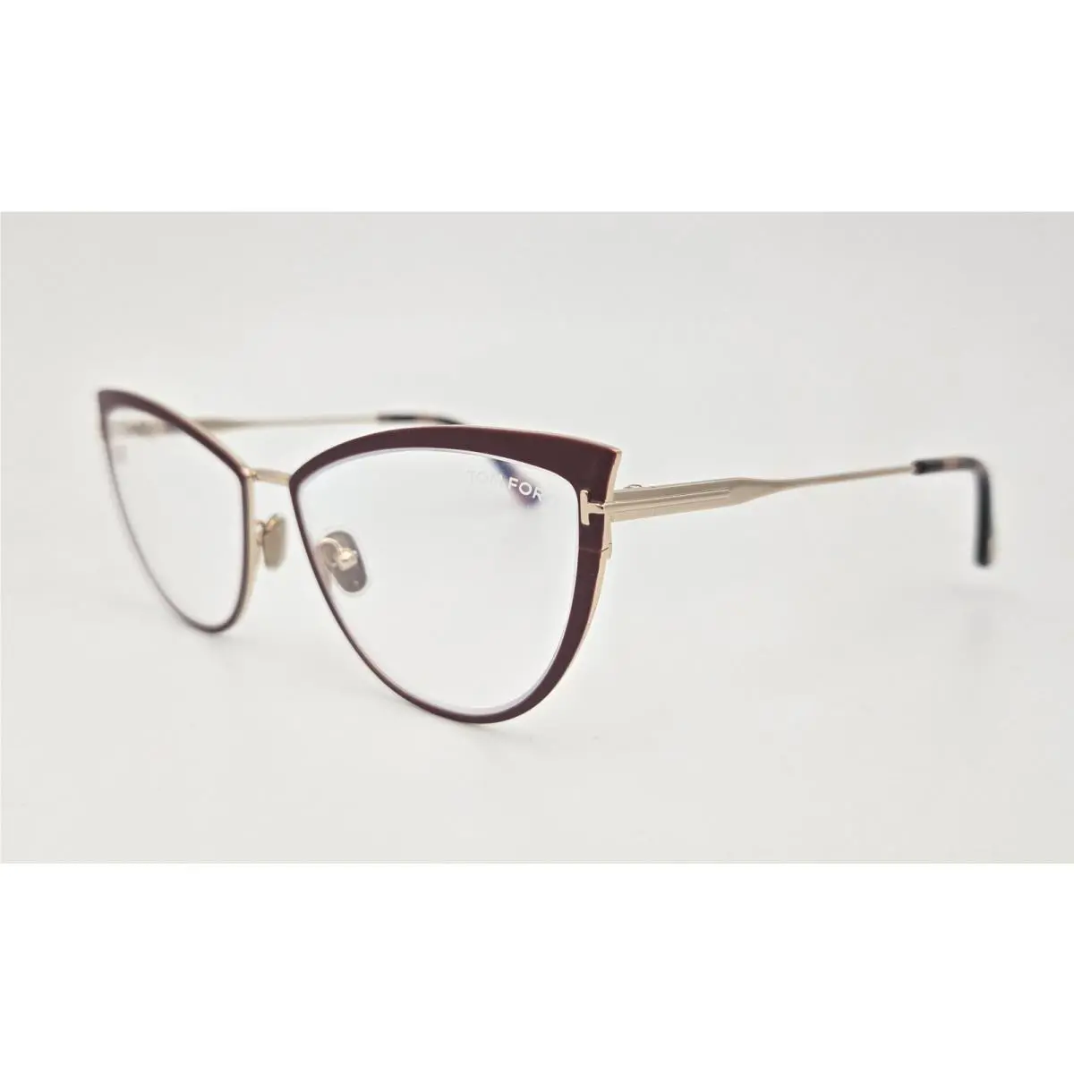 Tom Ford Eyeglasses TF 5877-B Color 069 Red Gold Cat Eye Size 56
