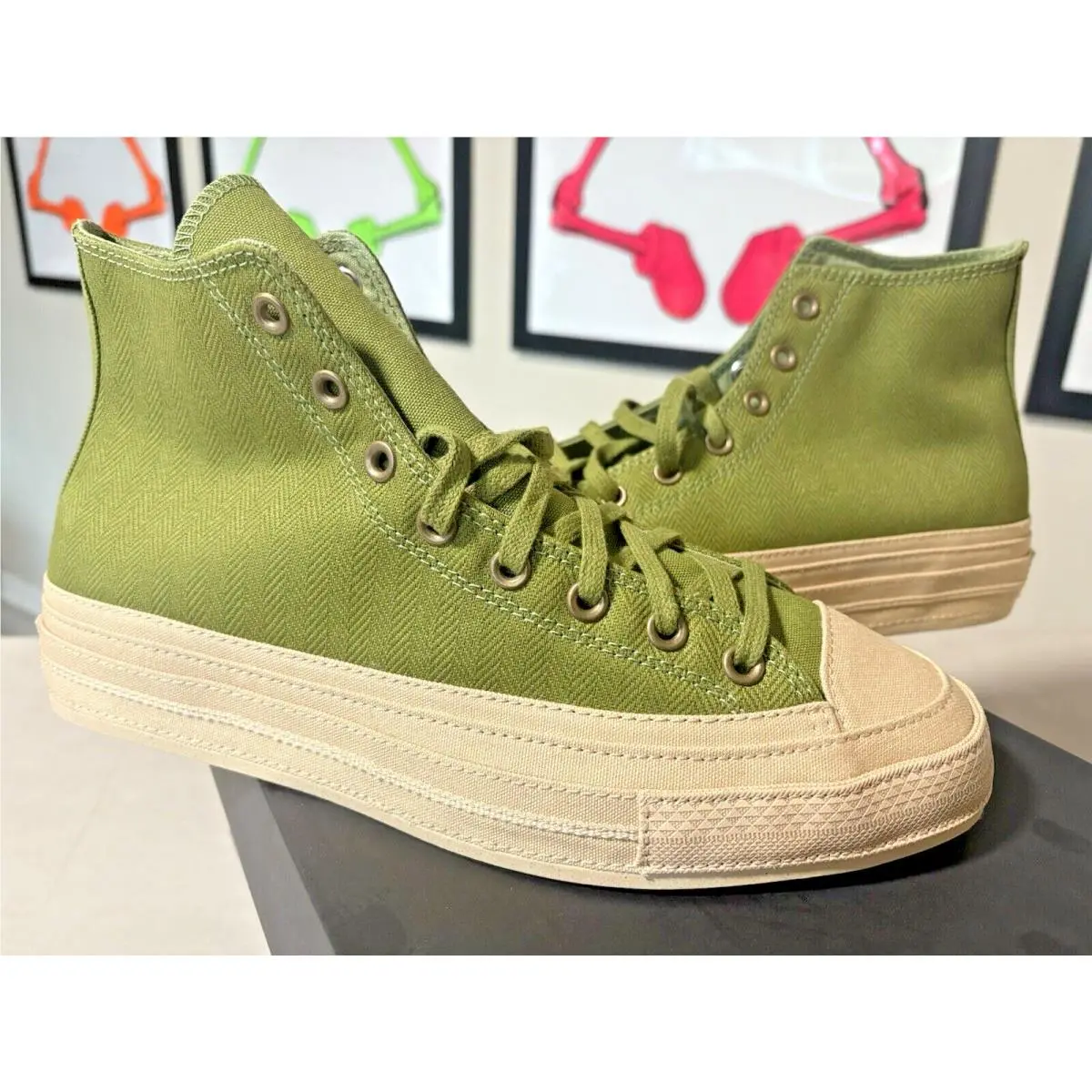 Chuck 70 High Shoes Skate Grassy Canvas Sneakers A03661C SZ 12 by Converse